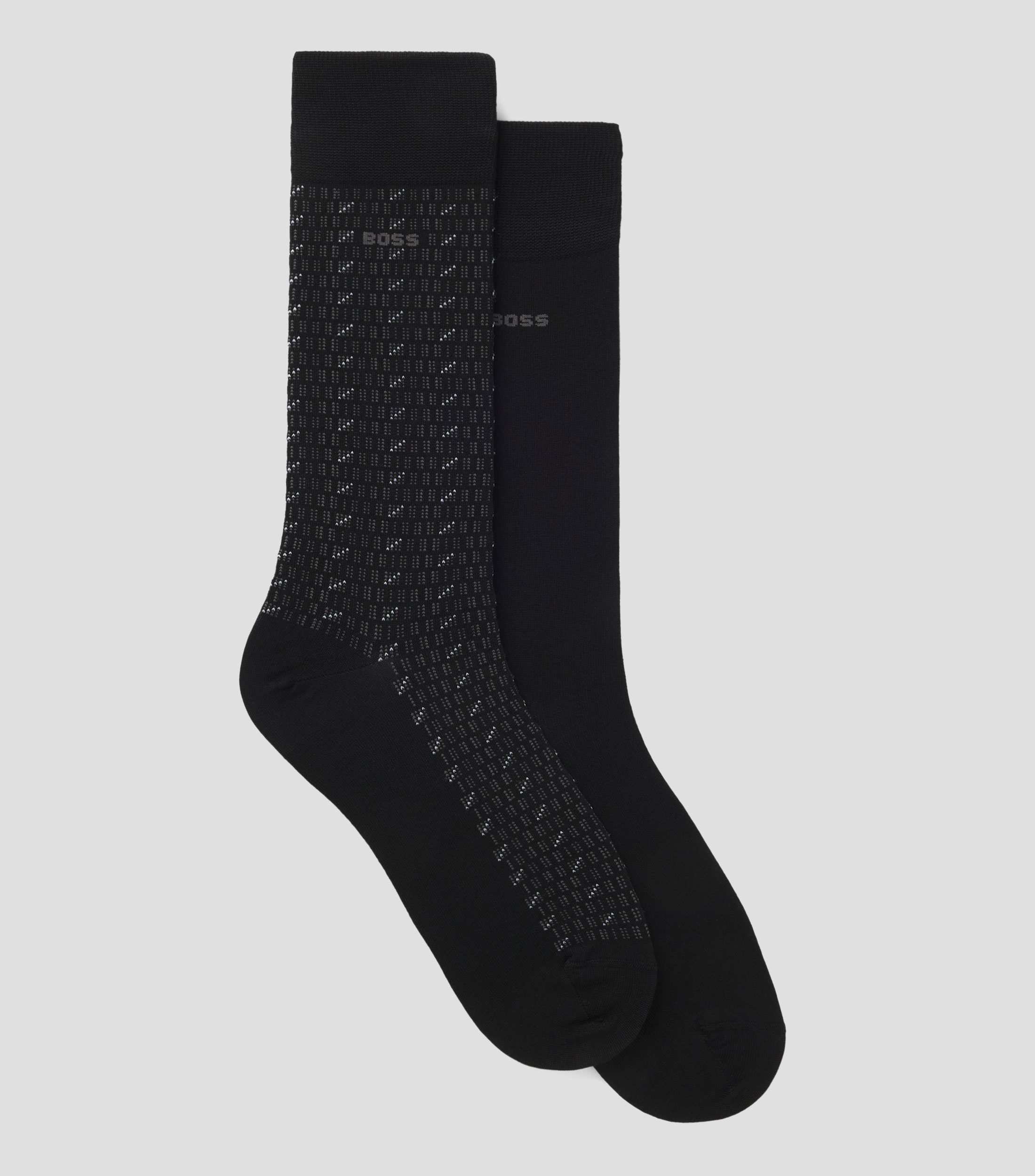 Set de dos calcetines de mezcla de algodón de largo regular Hombre