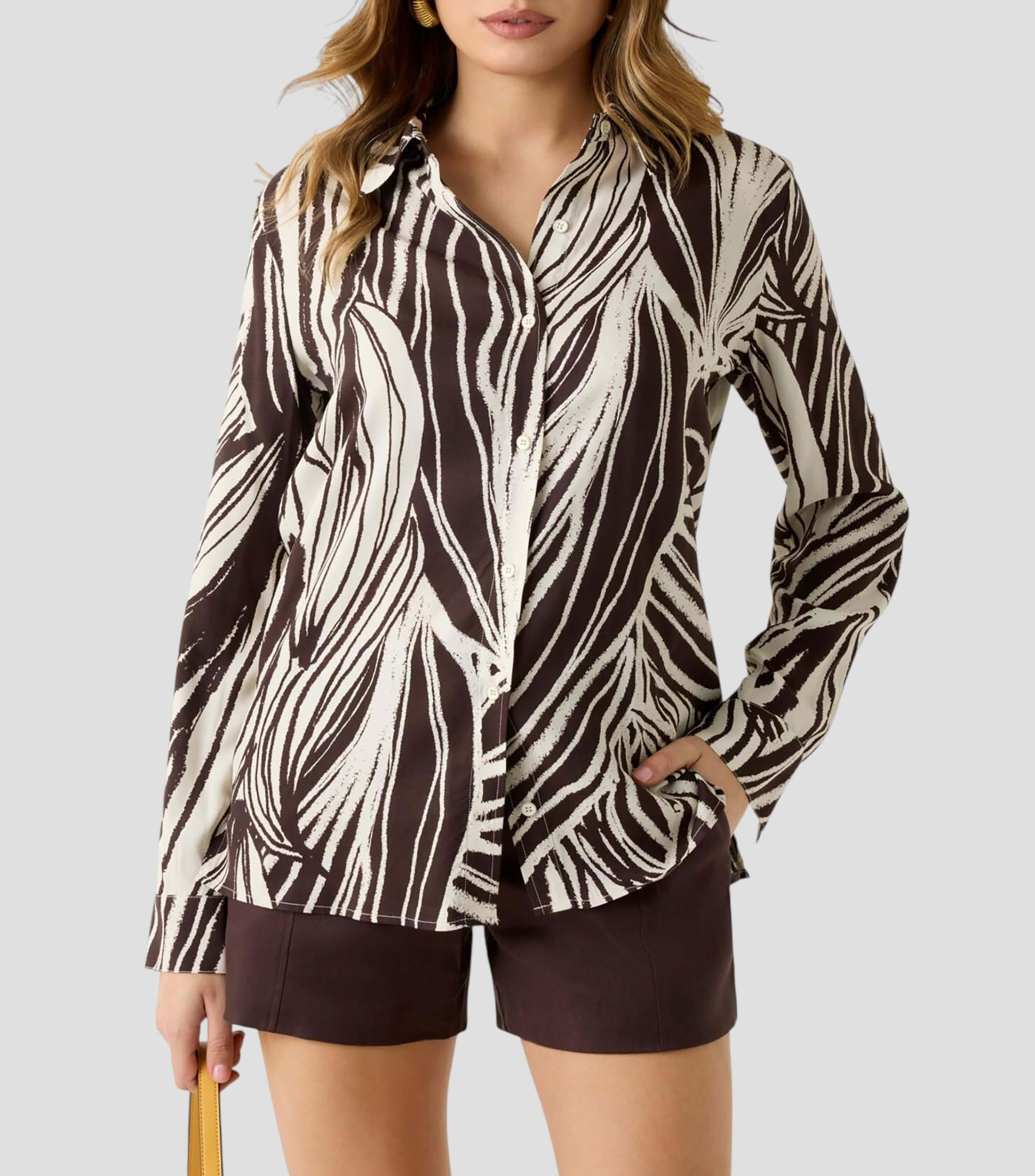 Camisa Estampada Manga larga Bastienne Mujer