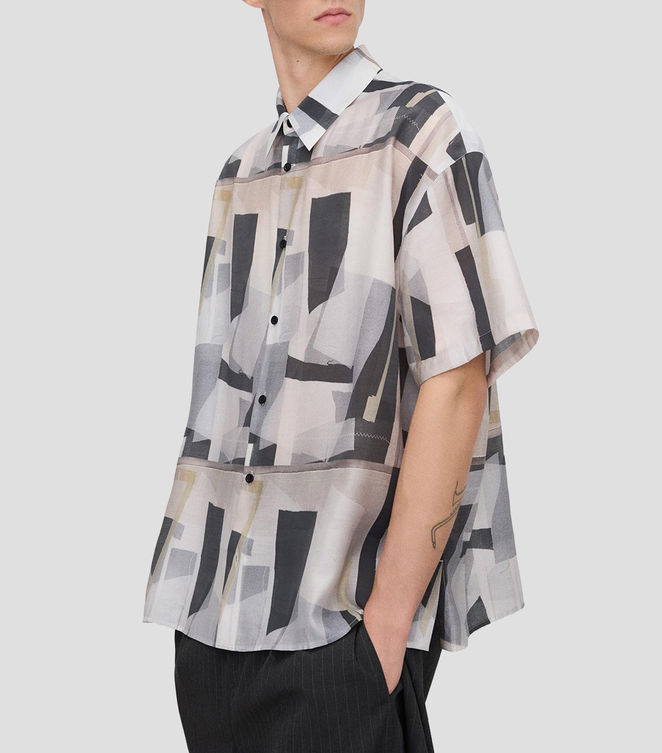 Camisa estampada manga corta Hombre