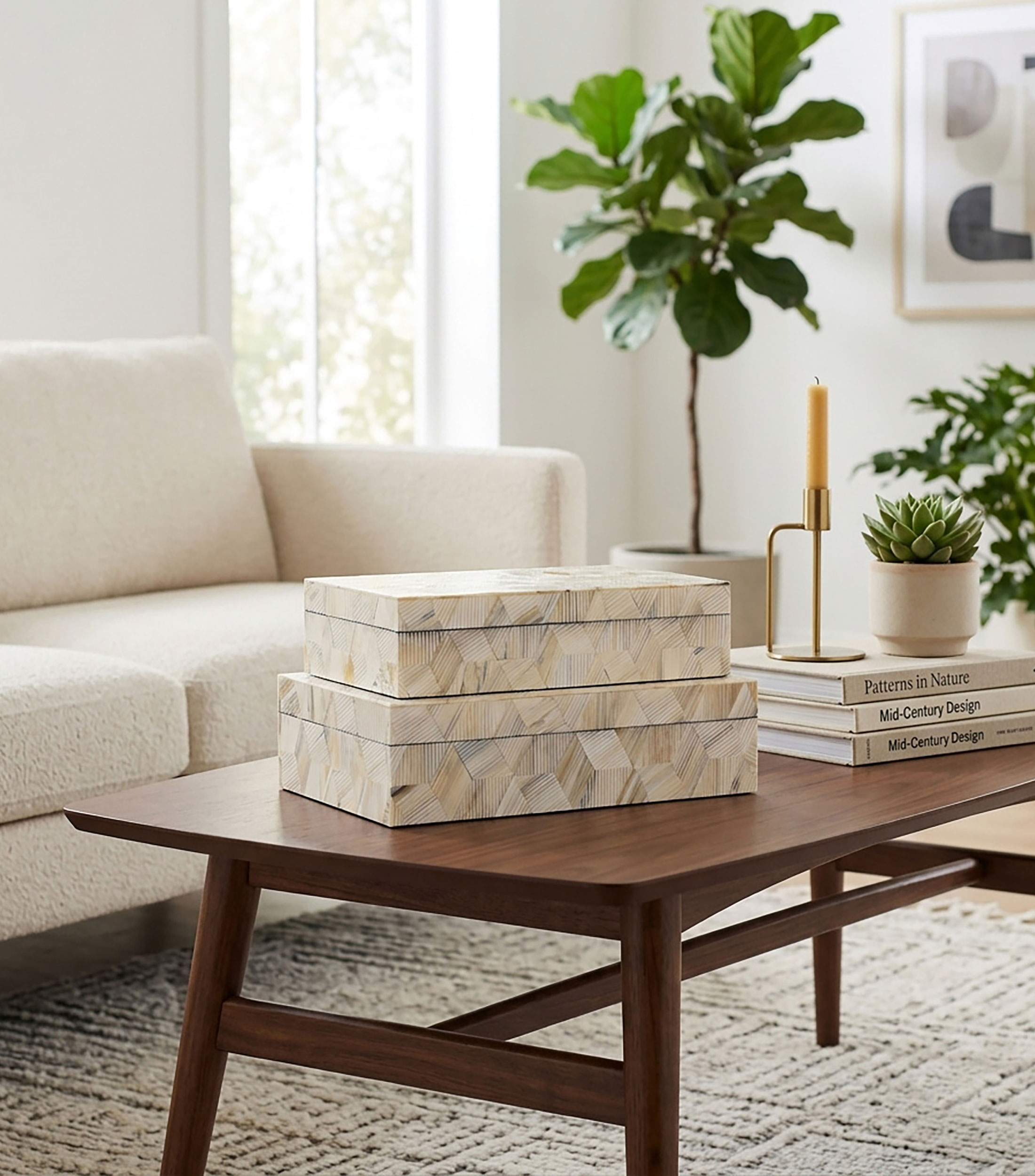 Set 2 Cajas decorativas Geo en resina