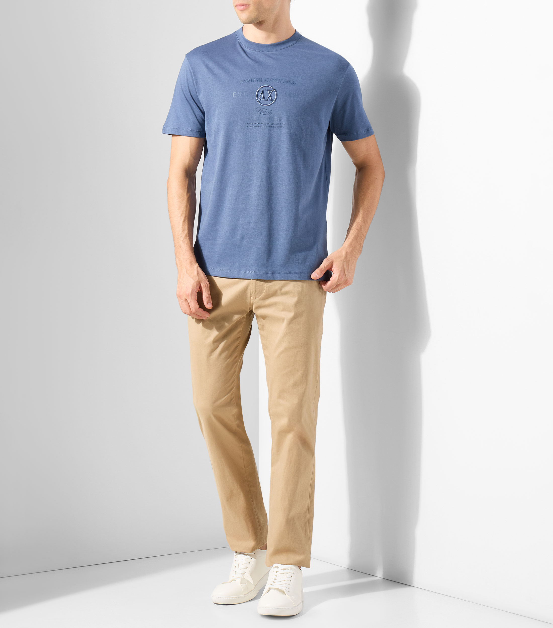 Playera cuello redondo manga corta estampada Hombre