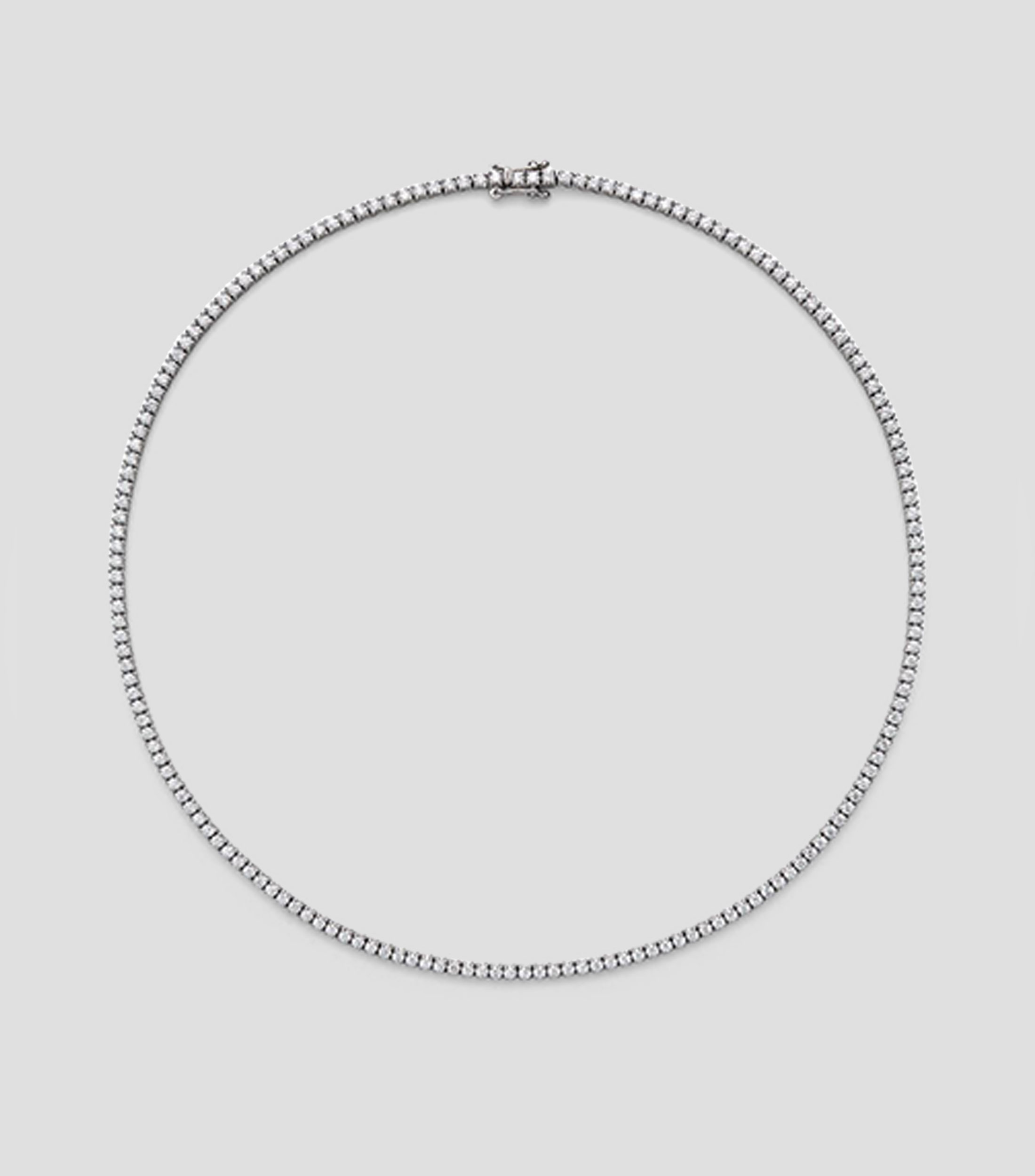 Collar rivière en Oro blanco de 18 Kilates con diamantes en talla brillante Mujer
