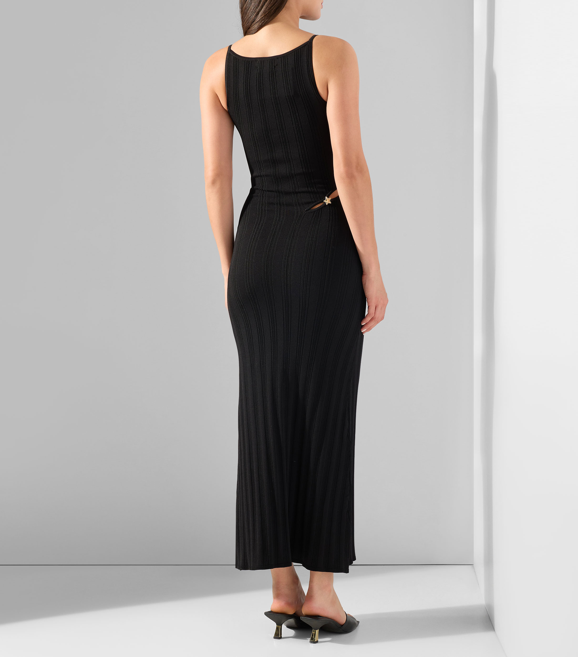 Vestido midi liso Mujer