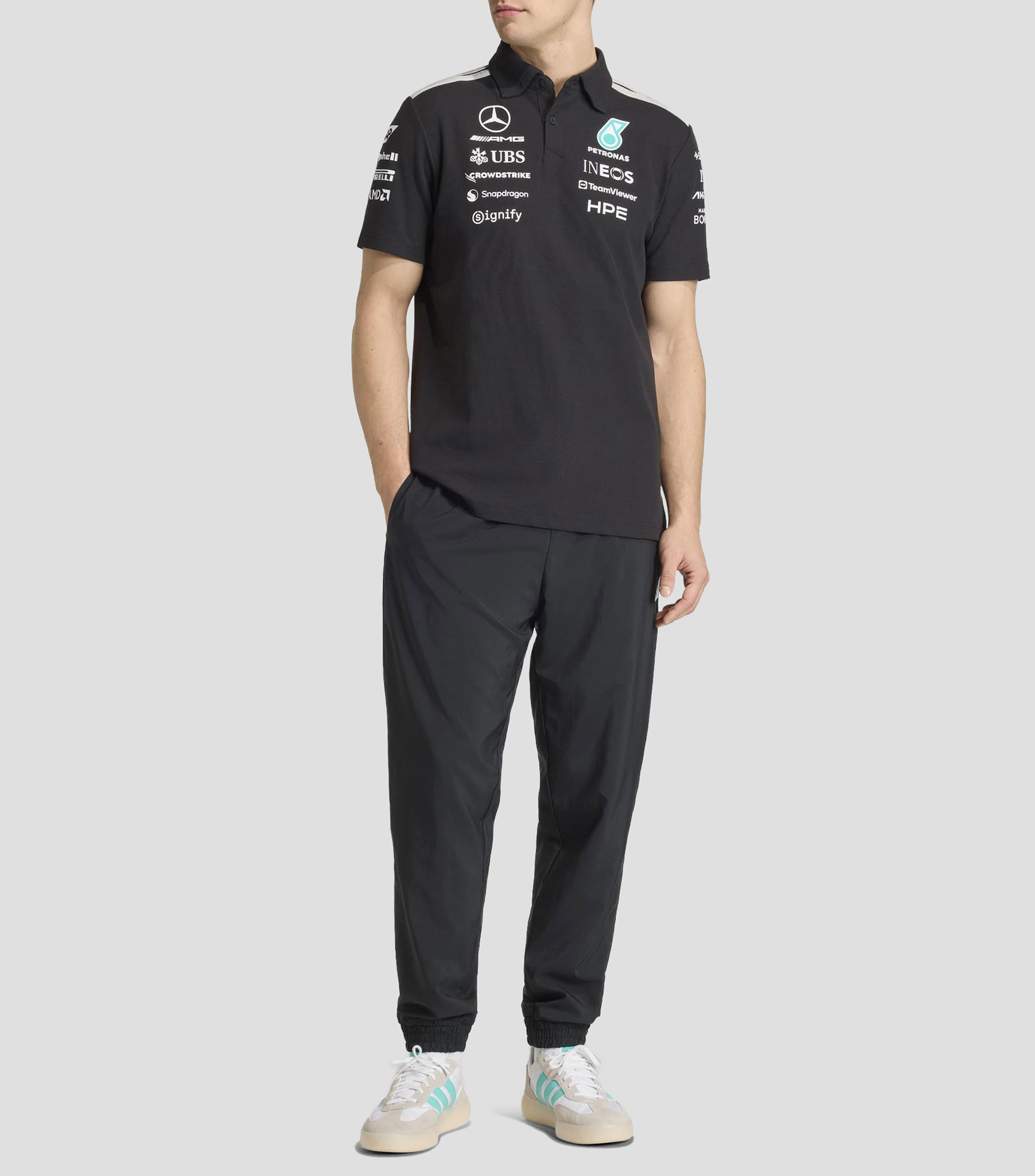 Playera tipo polo manga corta Mercedes AMG Petronas Motorsport estampado Hombre