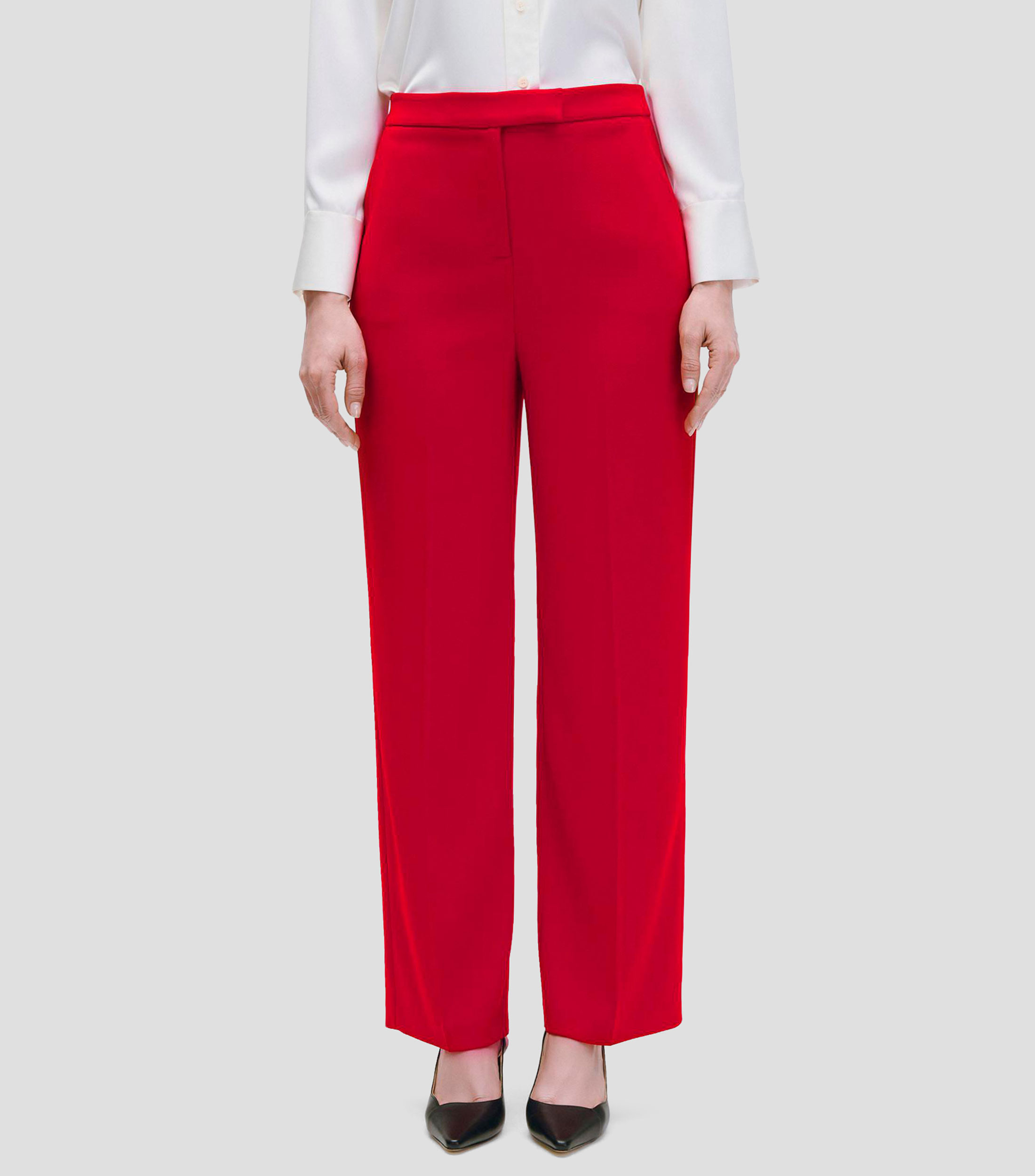 Pantalón recto tiro alto pretina pasada Mujer