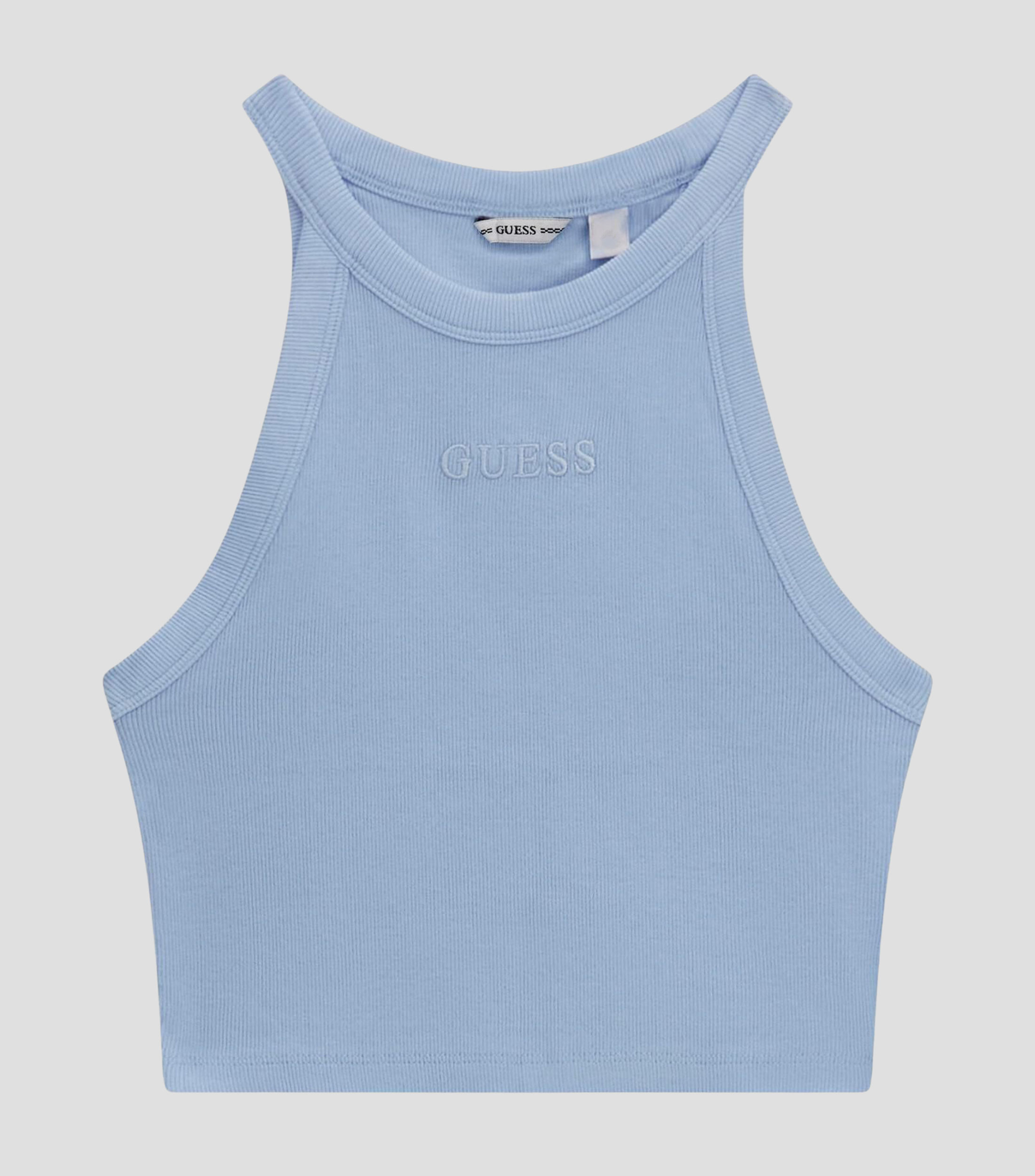 Playera cuello redondo sin mangas lisa Niña