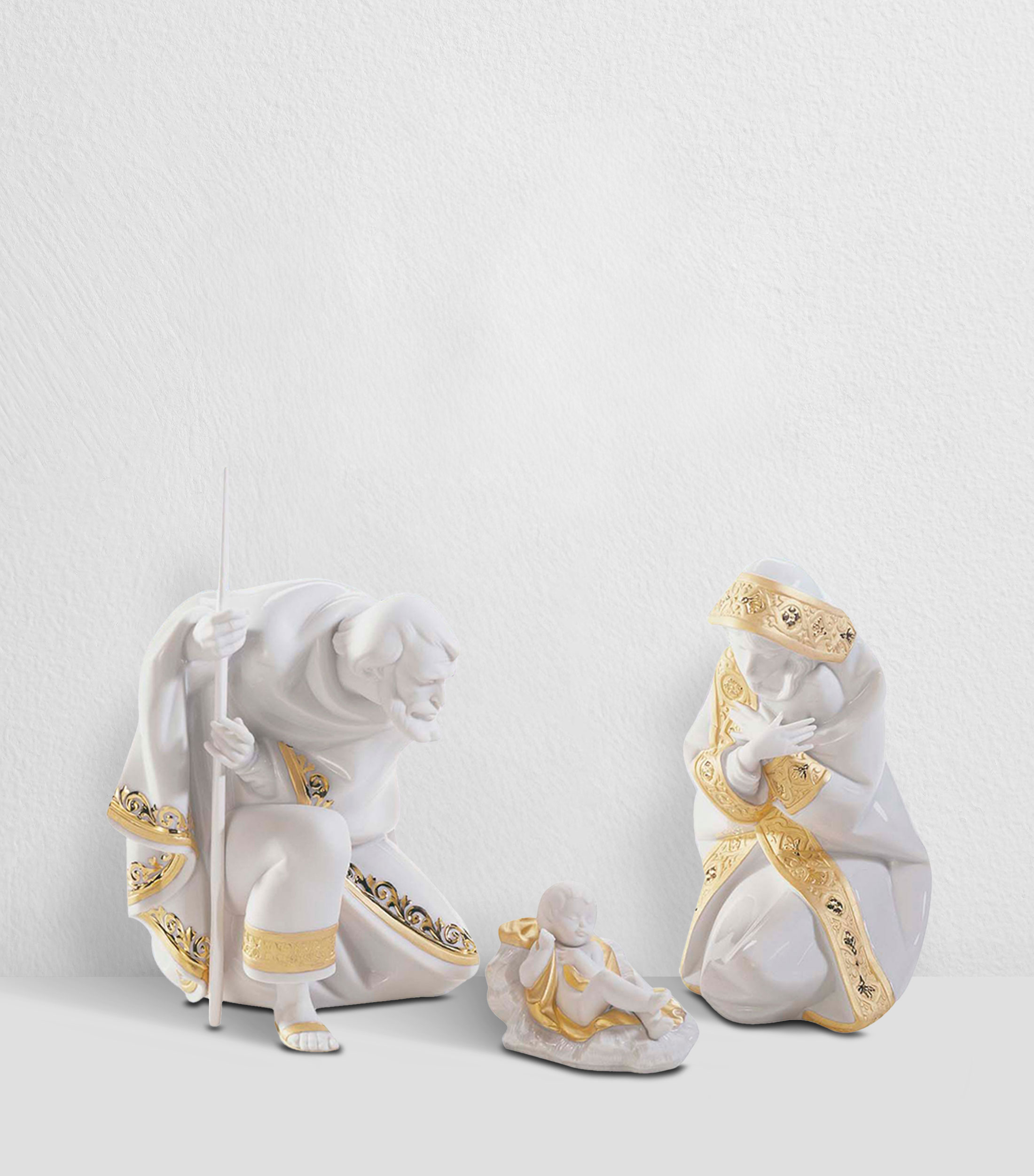 Set 3 figuras decorativas Noche de Paz Re-Decó en porcelana