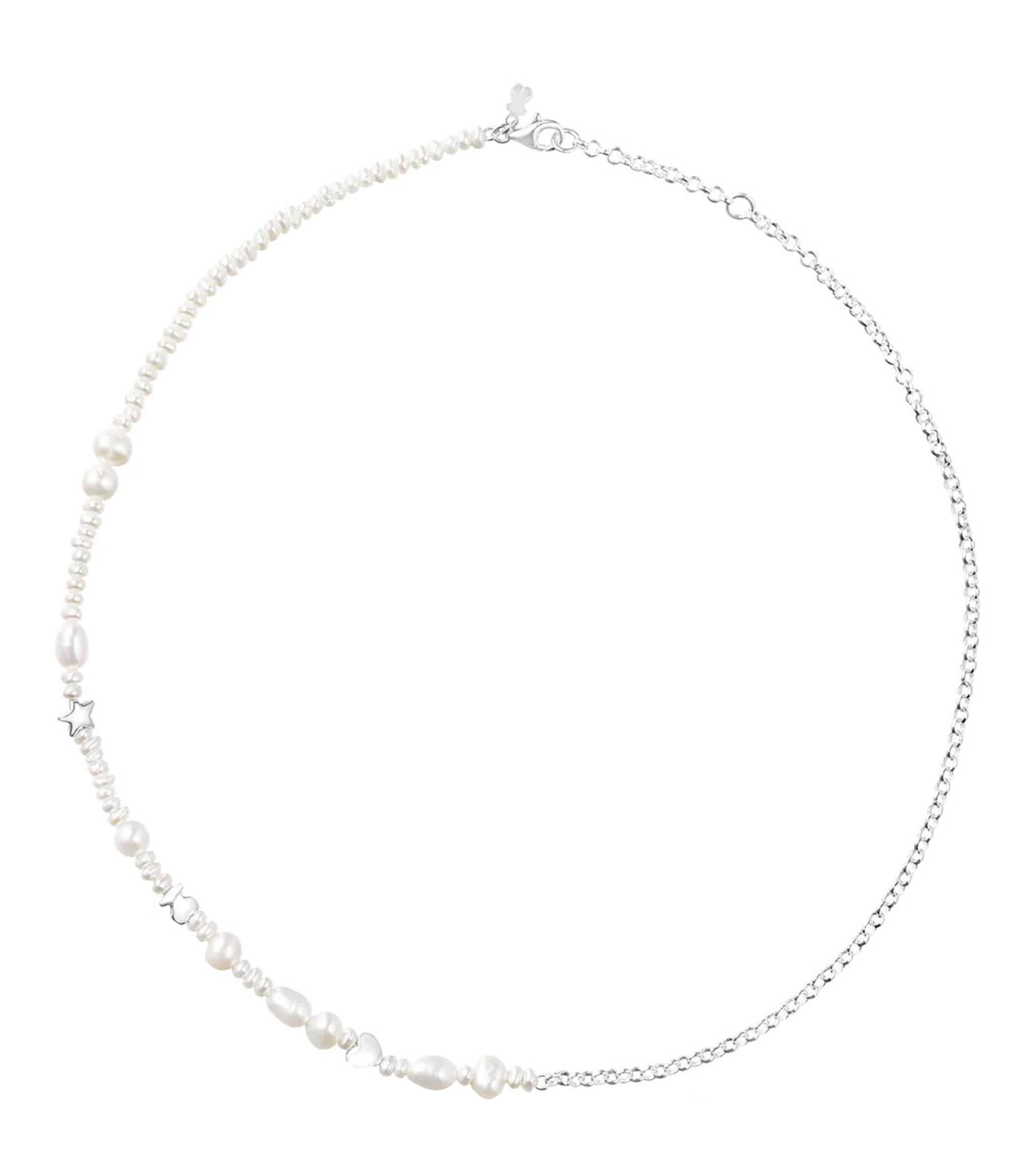 Collar en plata con perlas cultivadas Mini Icons Mujer