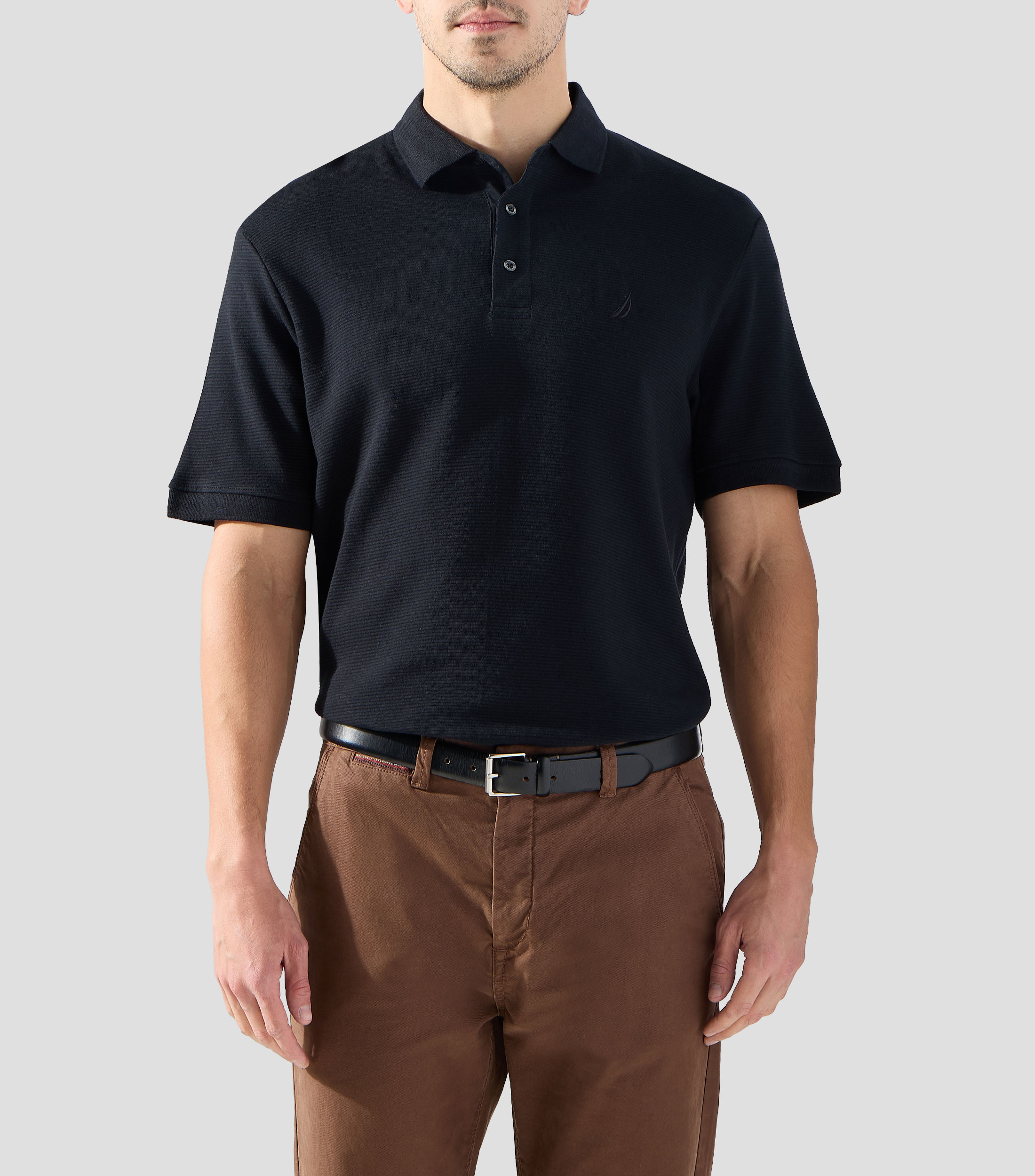 Playera tipo polo manga corta lisa Hombre