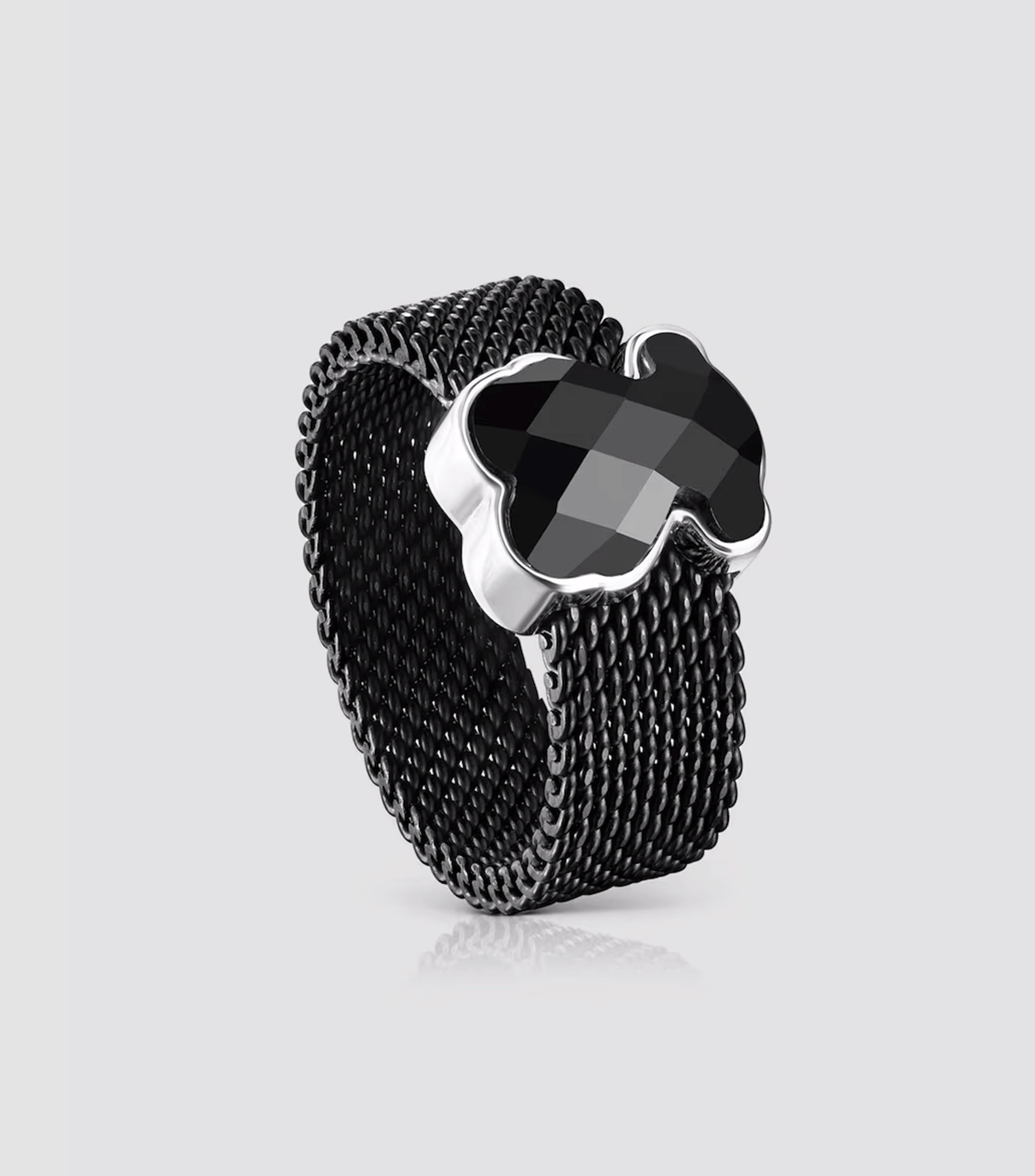 Anillo Mesh Color con ónix Mujer