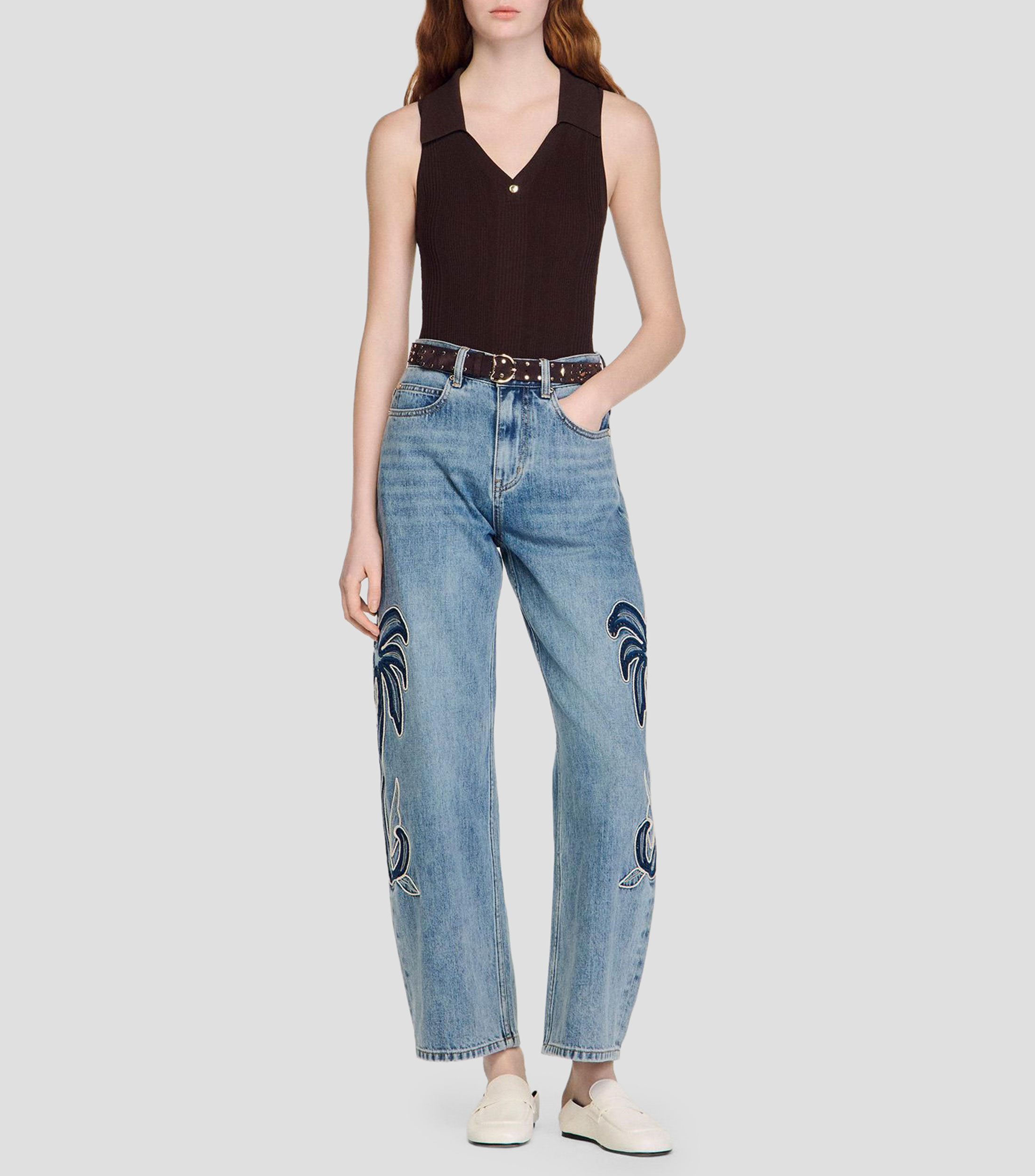 Body cuello v sin mangas Mujer