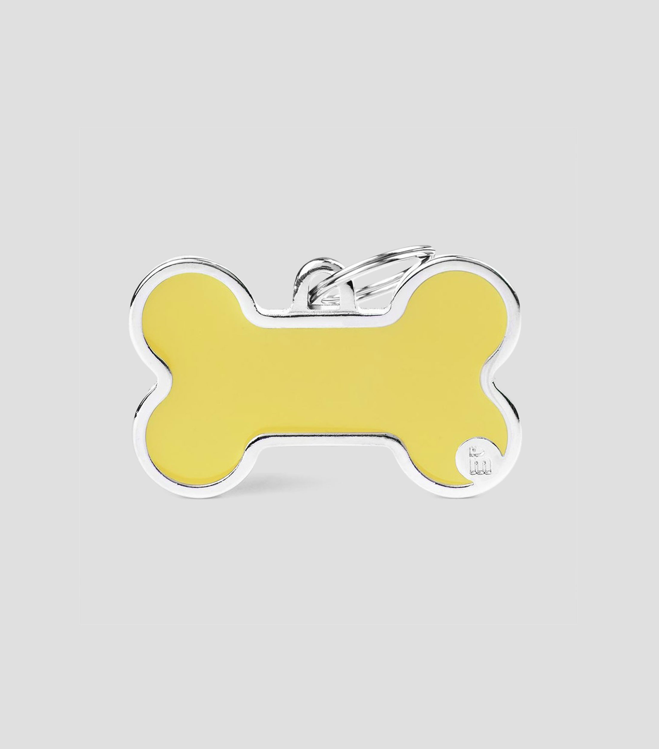 Placa para perro XL Bone Yellow Logo