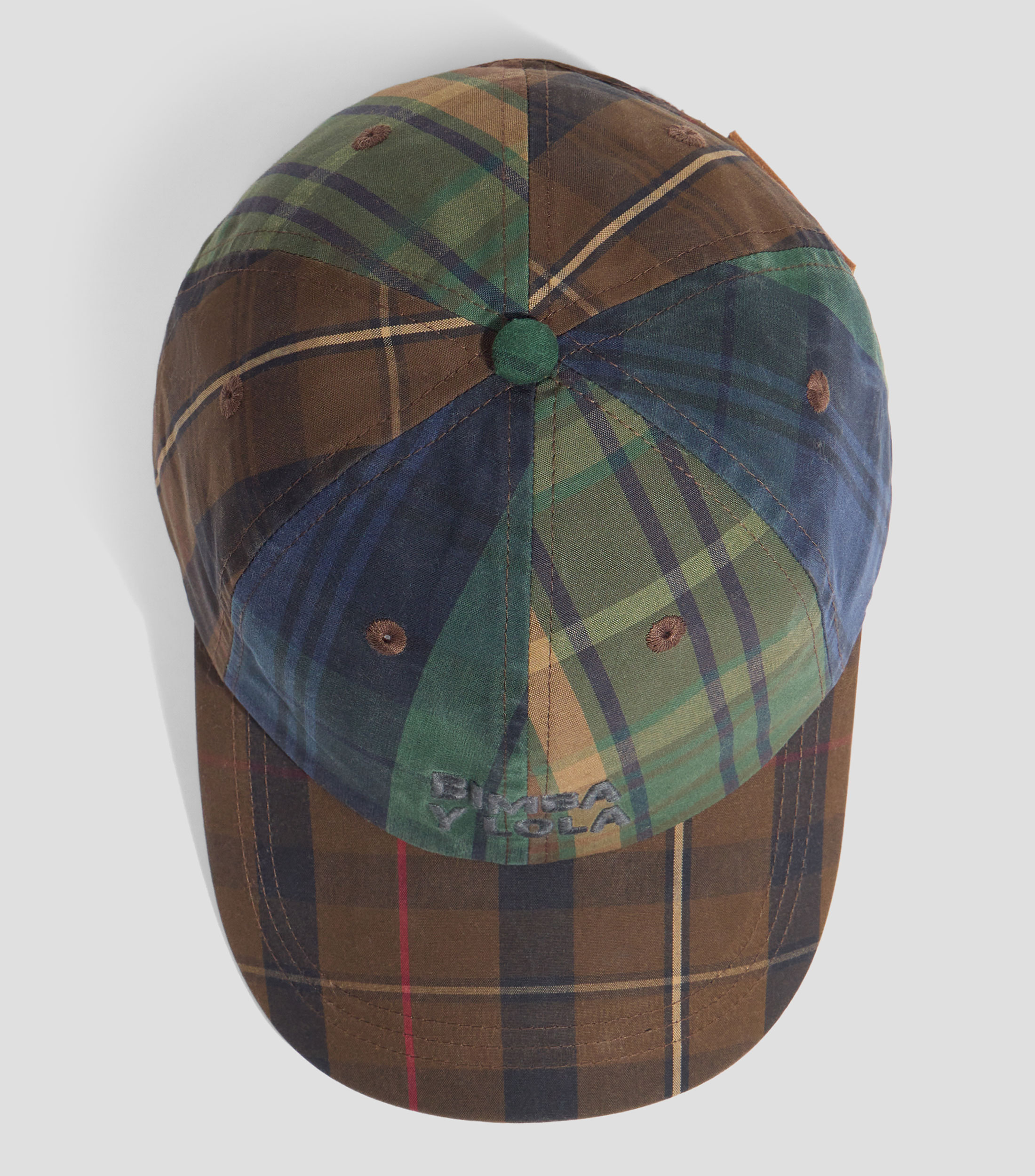 Gorra patchwork con cuadros en algodón Mujer