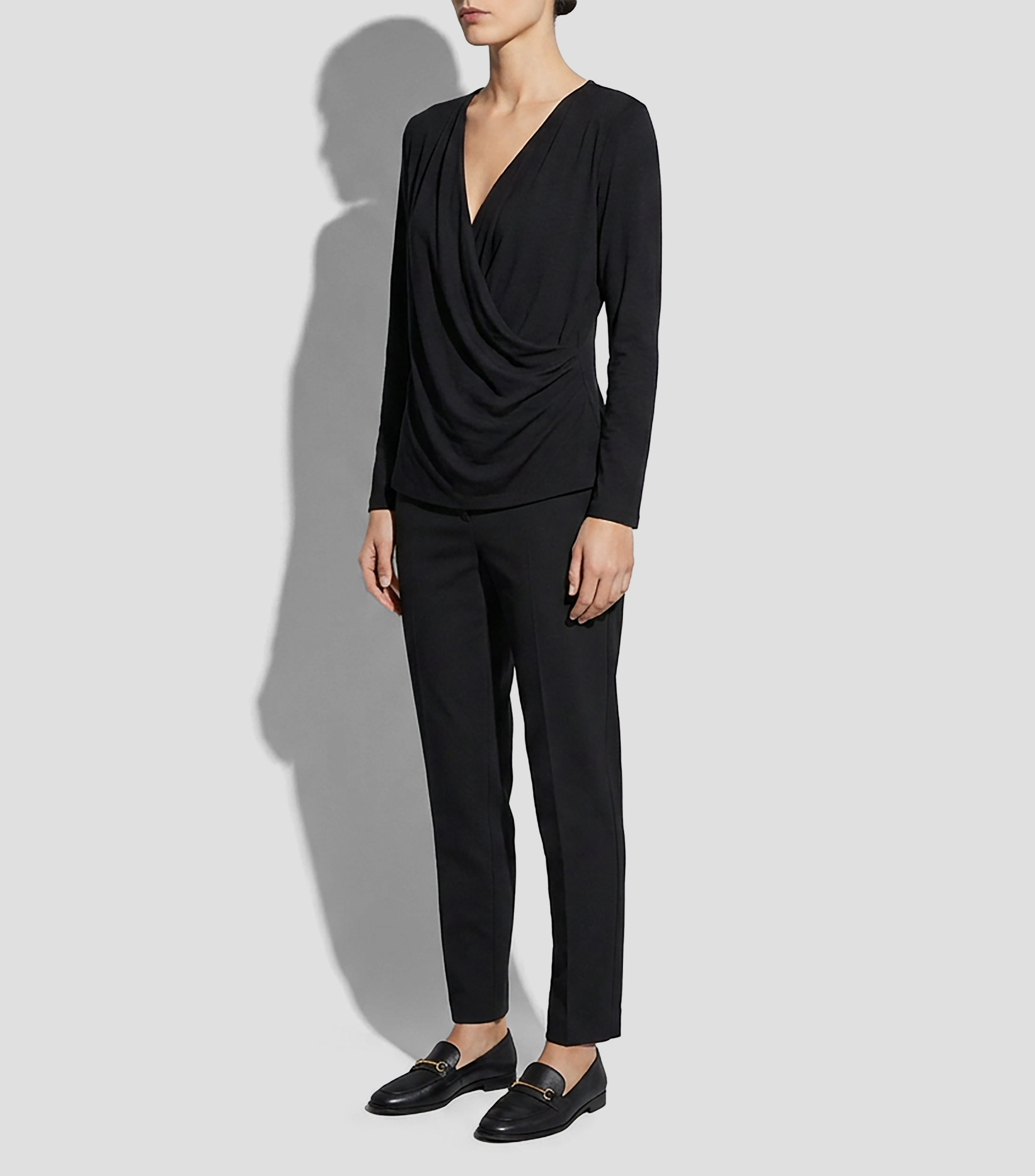 Blusa lisa manga larga Mujer