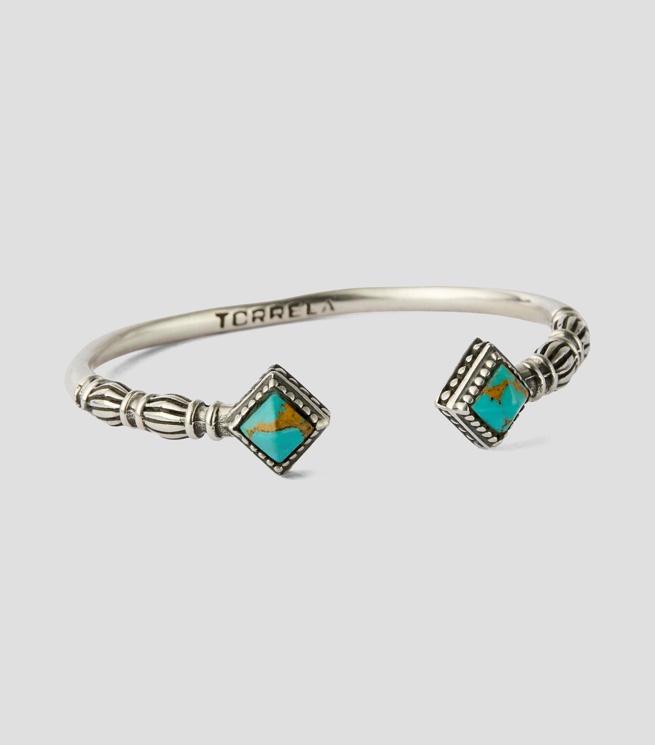 Brazalete ajustable en plata .925 Olimpo con turquesa Unisex