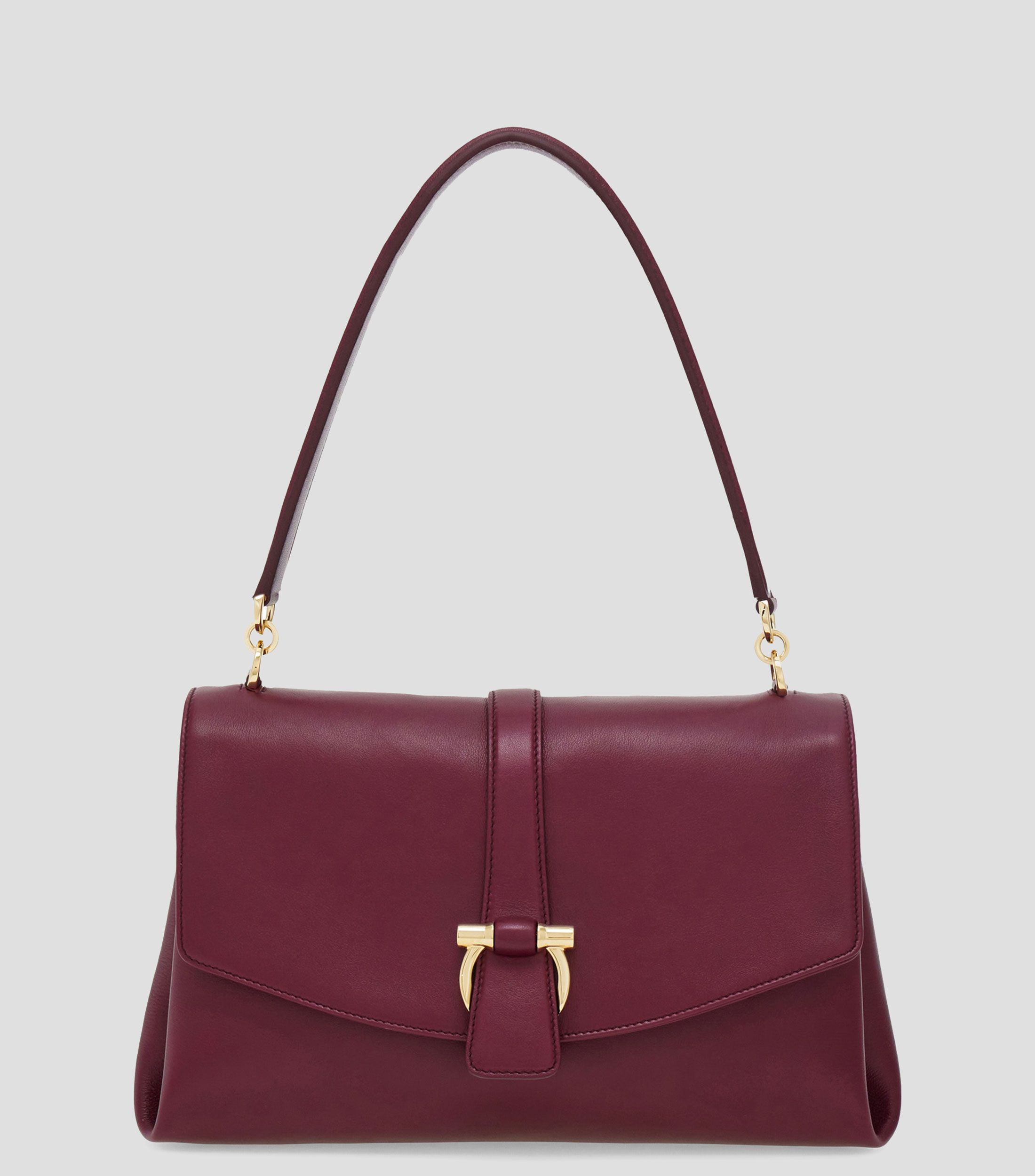 Bolsa shoulder en piel liso Mujer