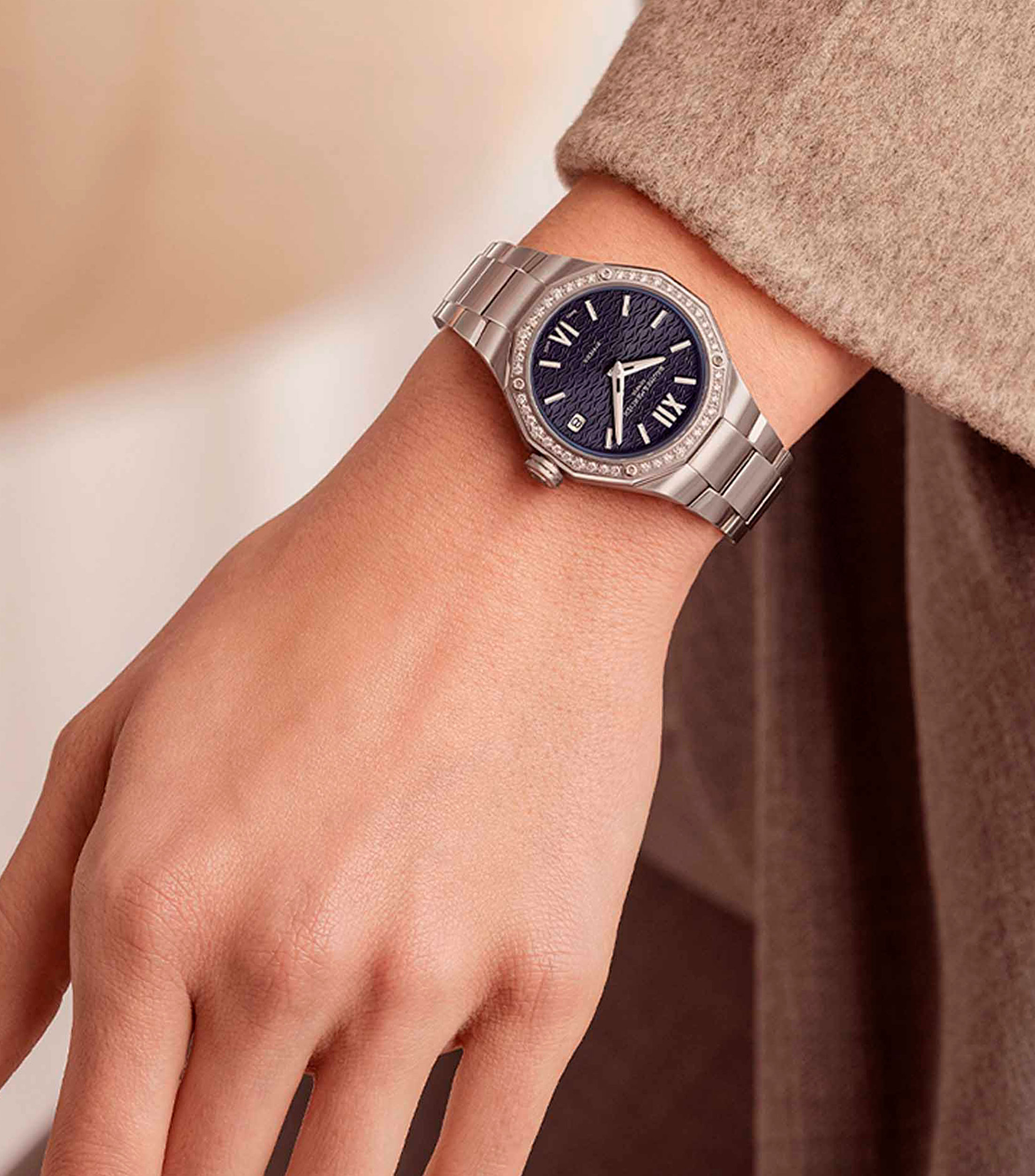 Reloj para Mujer Rivera de vestir plateado, azul