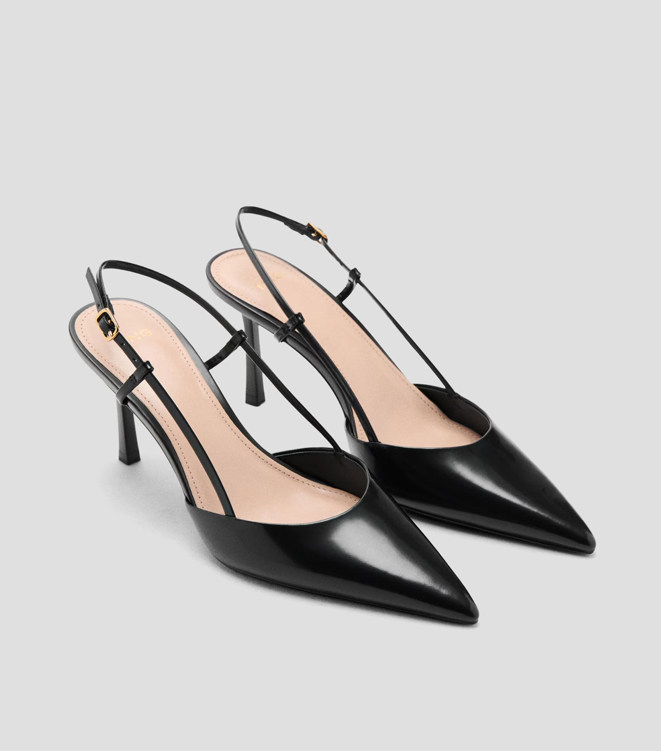 Zapatillas slingback con tacón alto y delgado Mujer