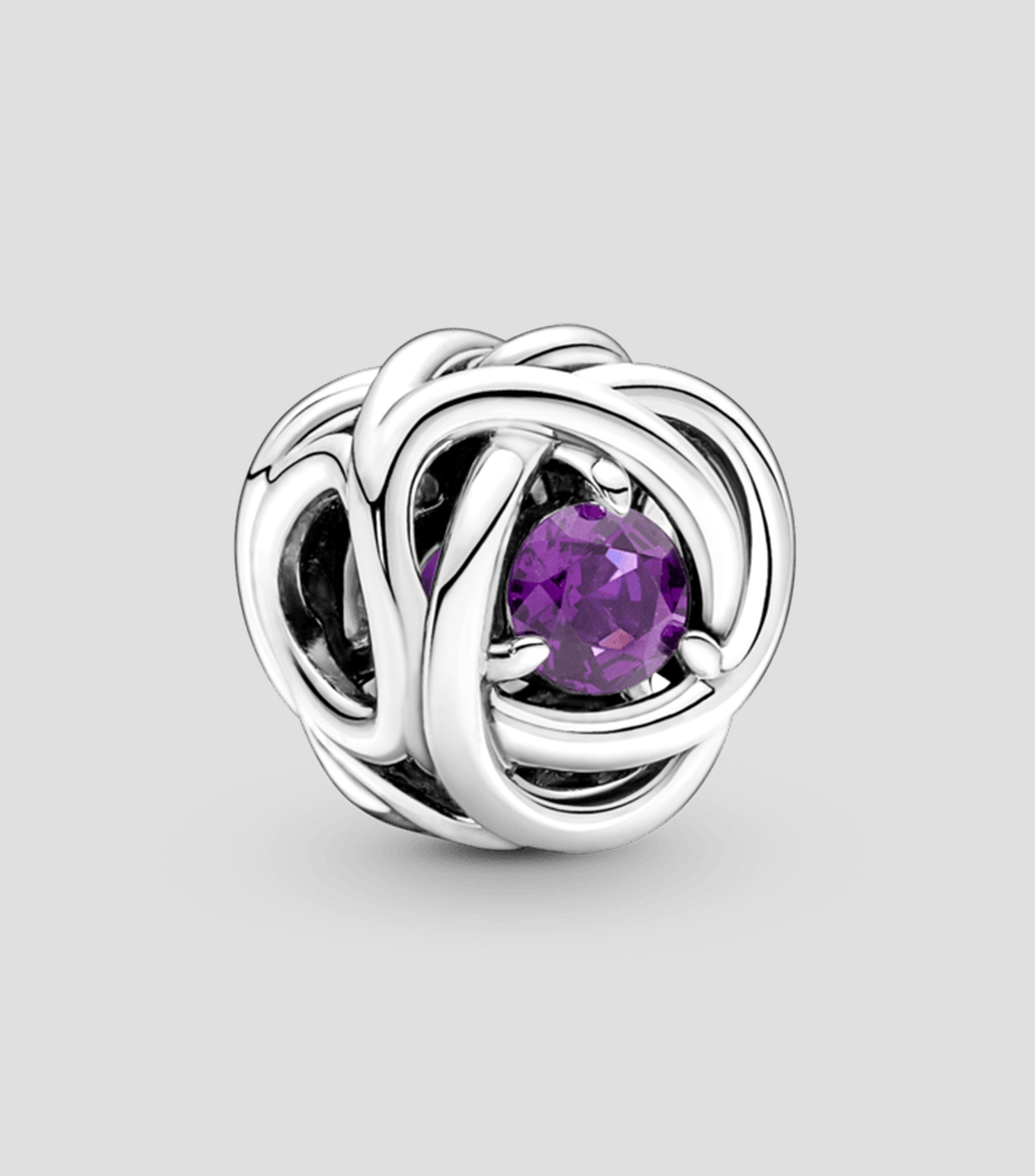 Charm en Plata y Circulo Eternidad Morado Mujer