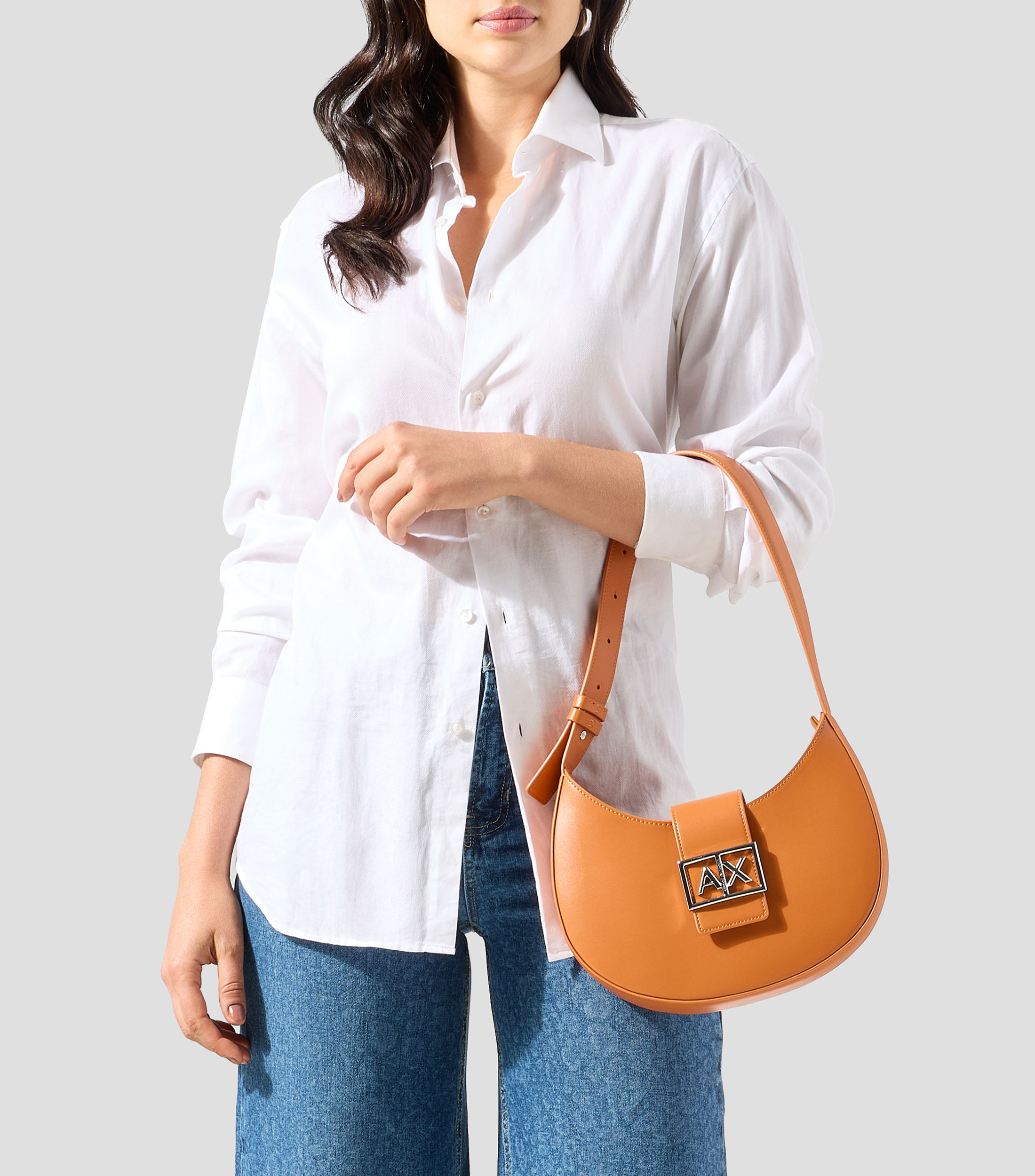 Bolsa shoulder naranja lisa Mujer