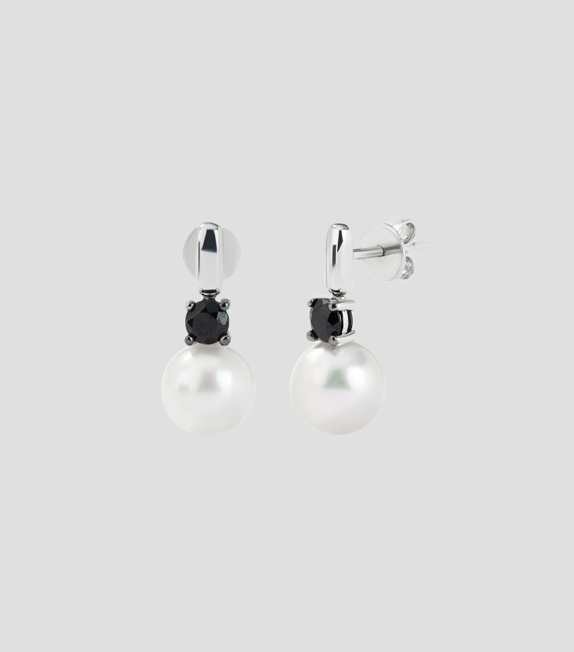 Pendientes en plata .925 con perla y espinela Mujer