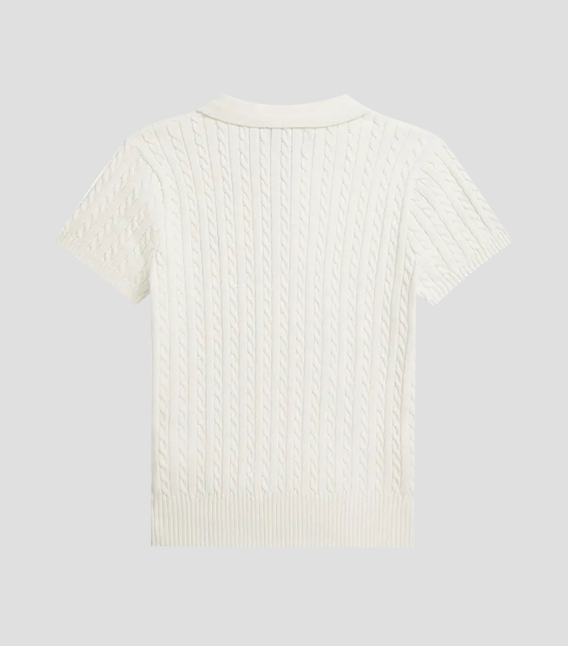 Playera cuello polo manga corta con microdiseños Niña