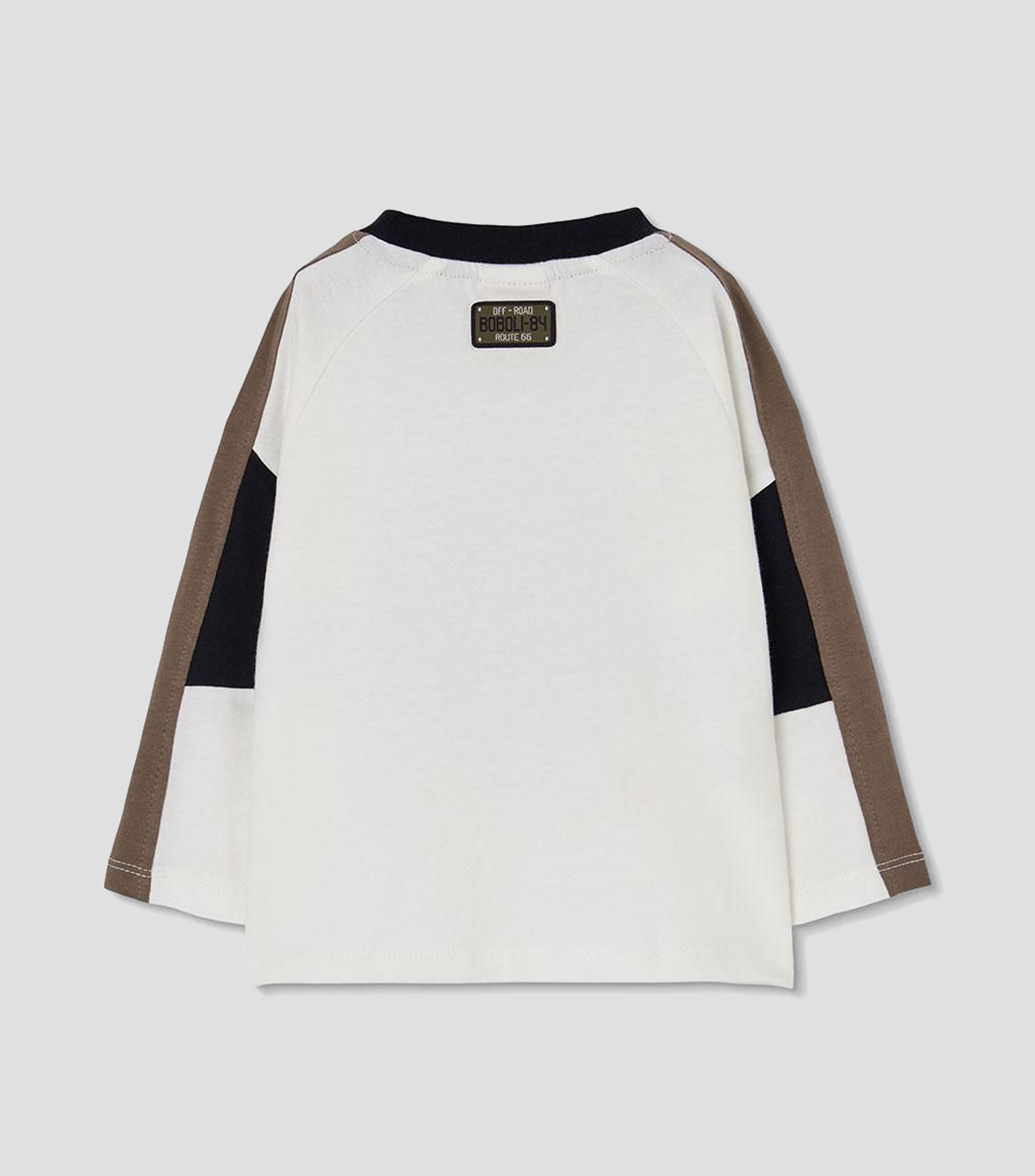 Playera de cuello redondo con manga larga estampada Niño