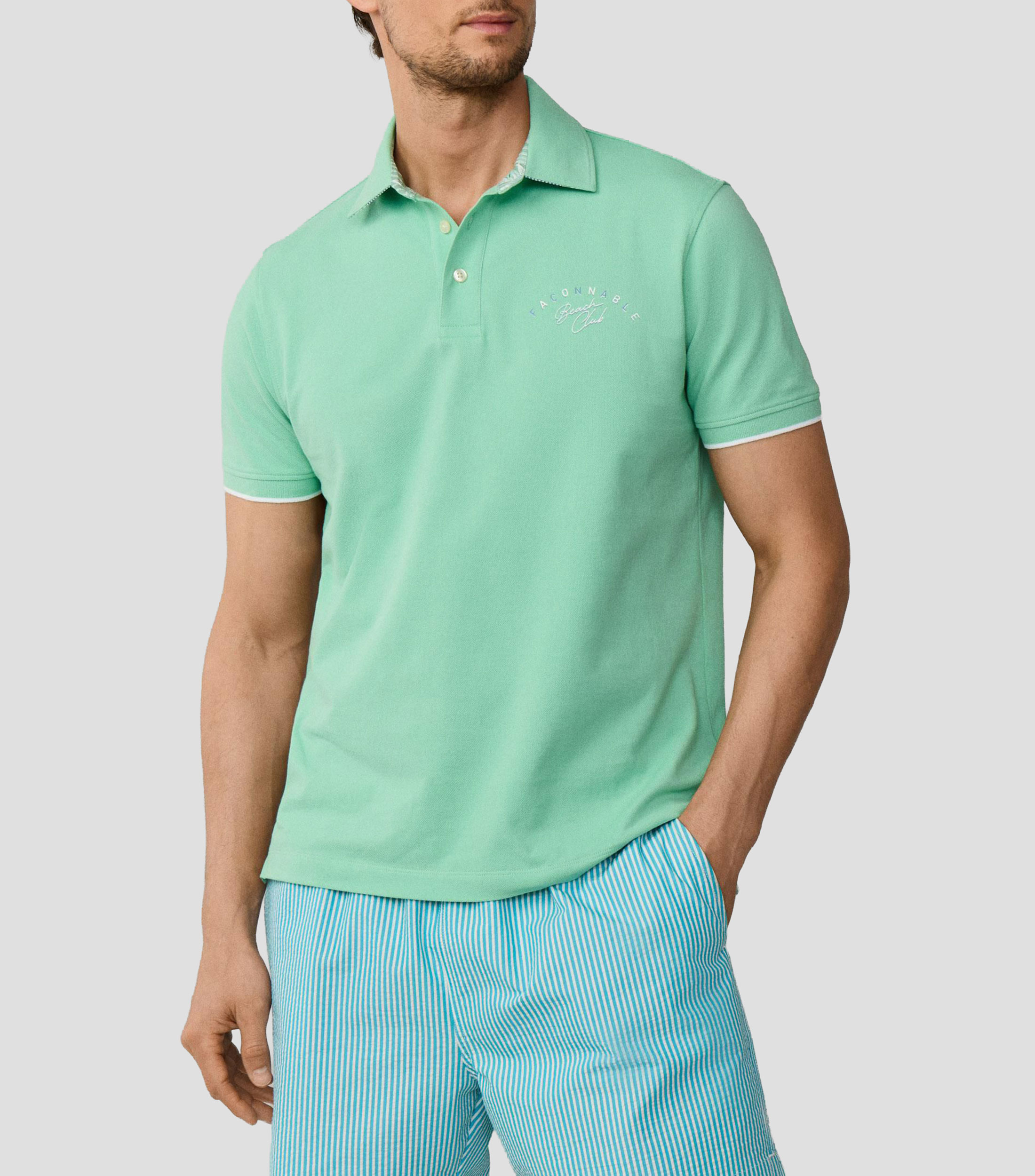 Playera Tipo Polo Manga Corta Lisa Hombre