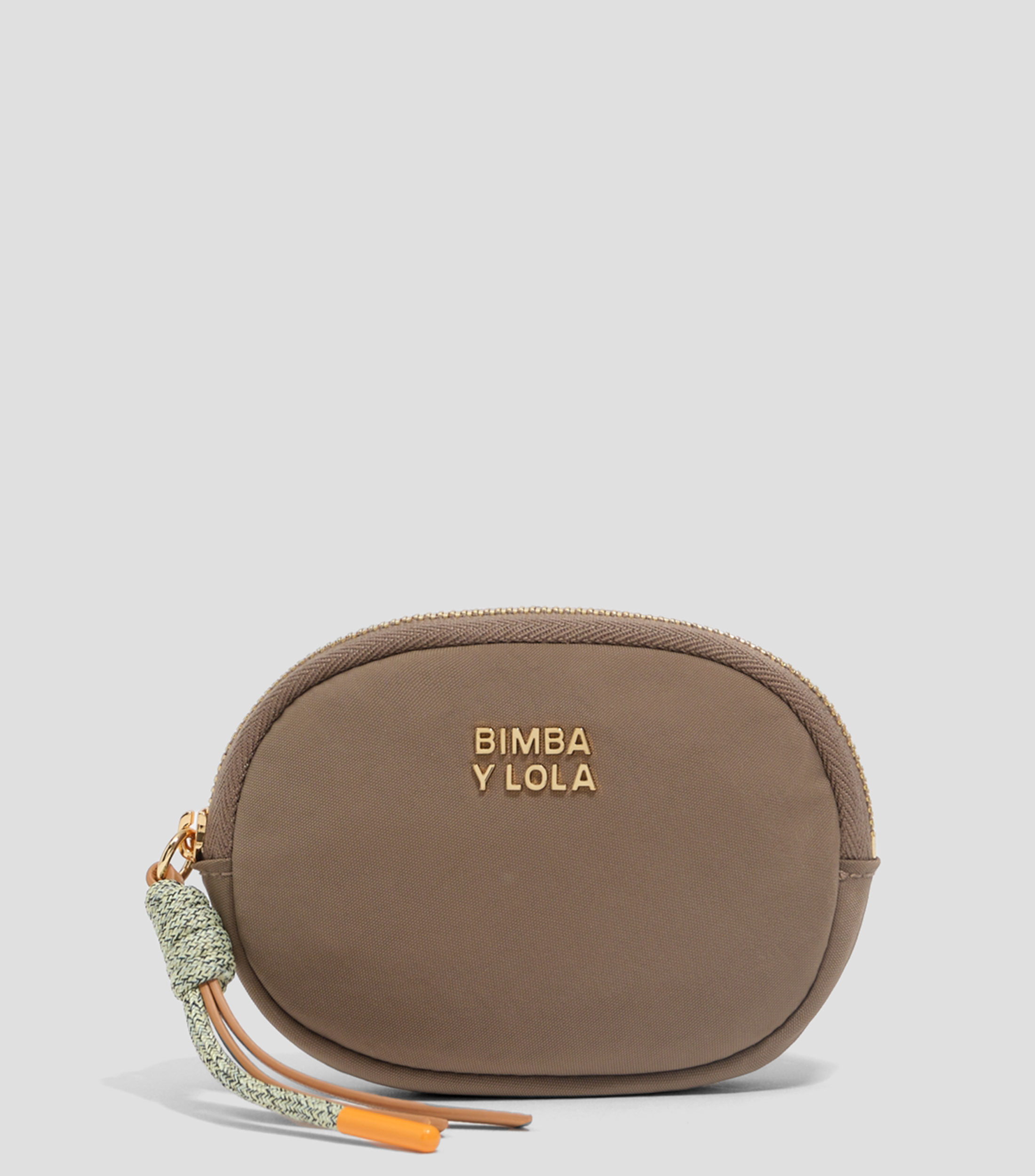 Monedero nylon marrón caqui Mujer