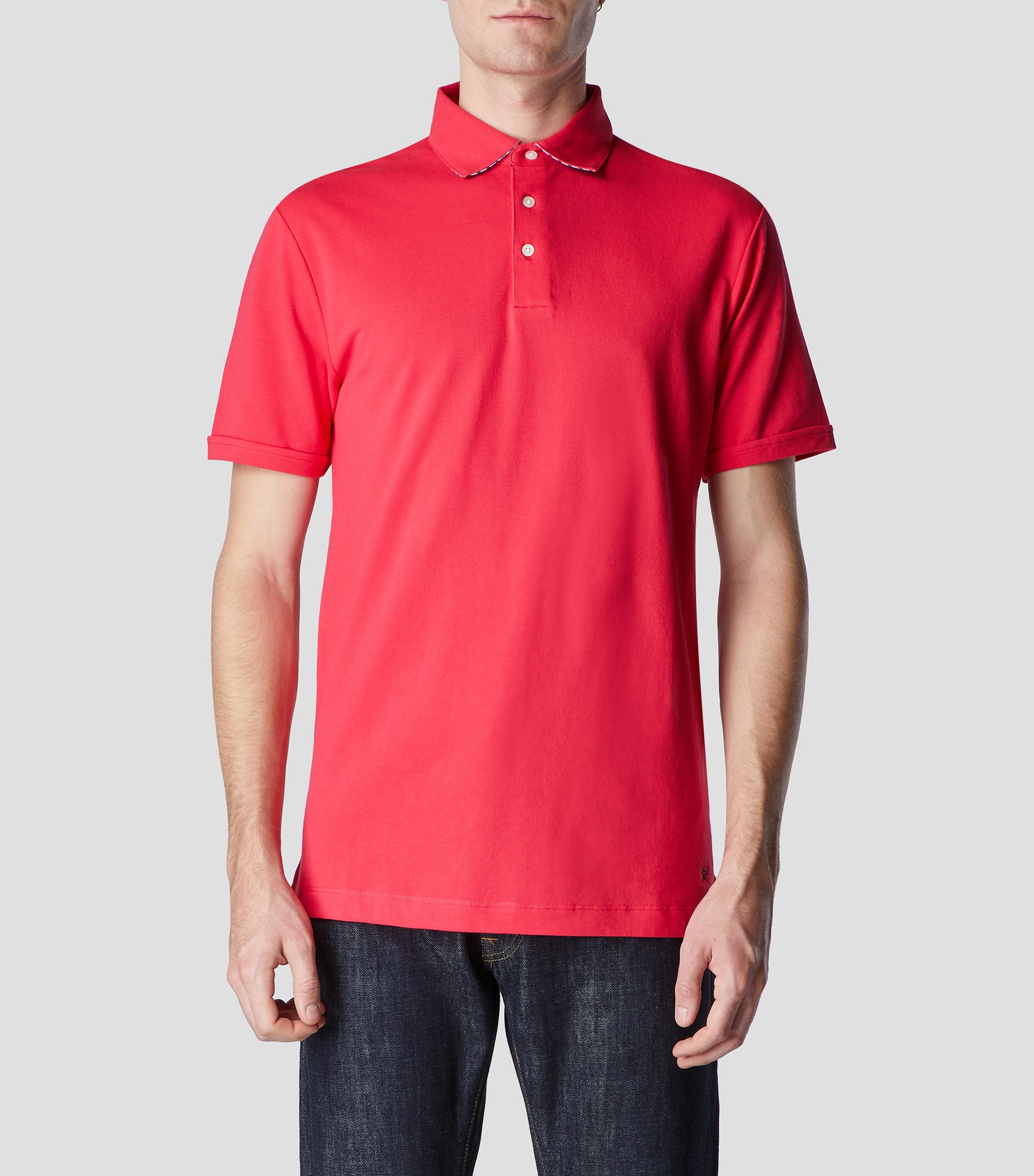 Playera tipo polo manga corta lisa Hombre