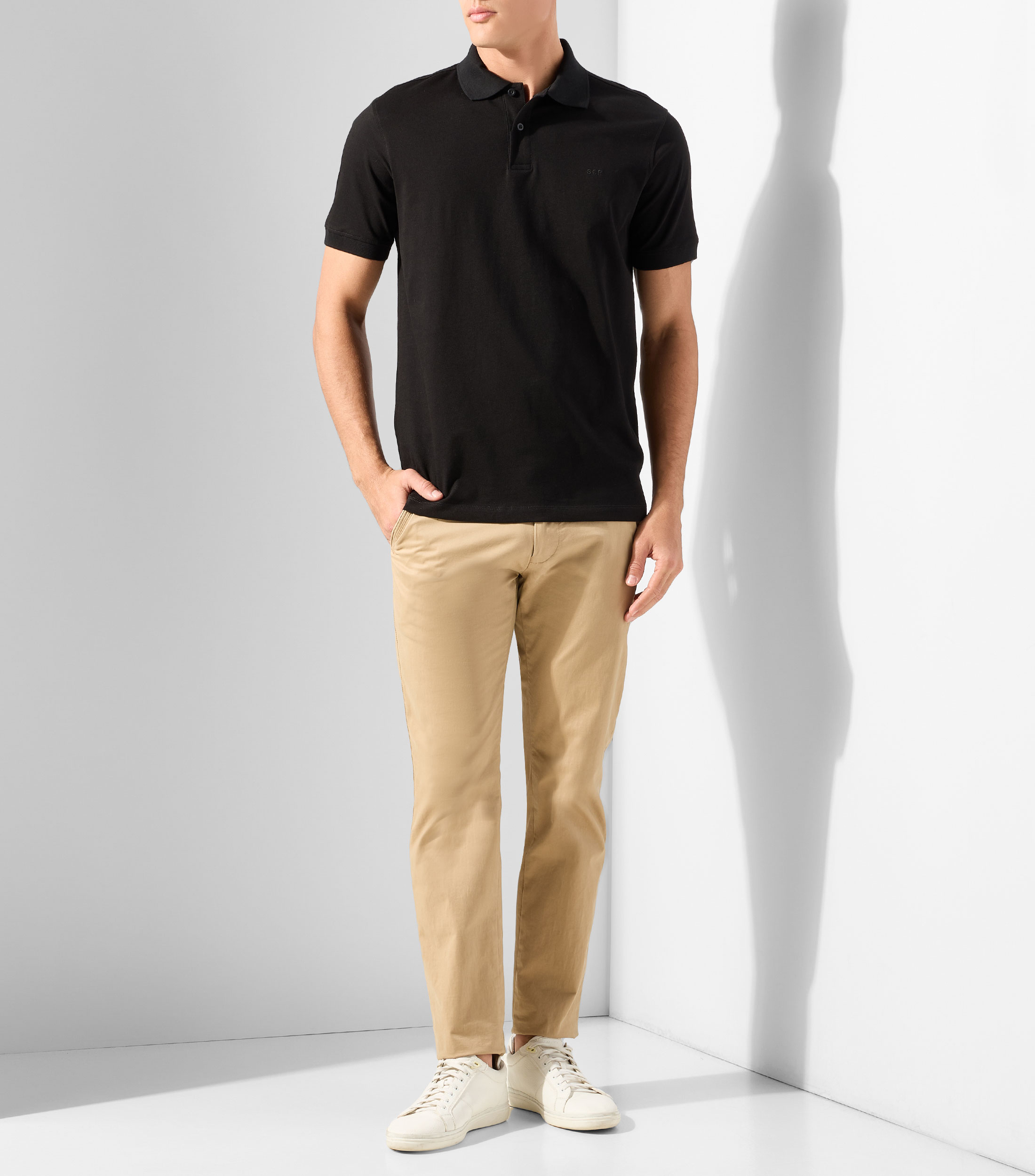 Playera tipo polo manga corta lisa Hombre
