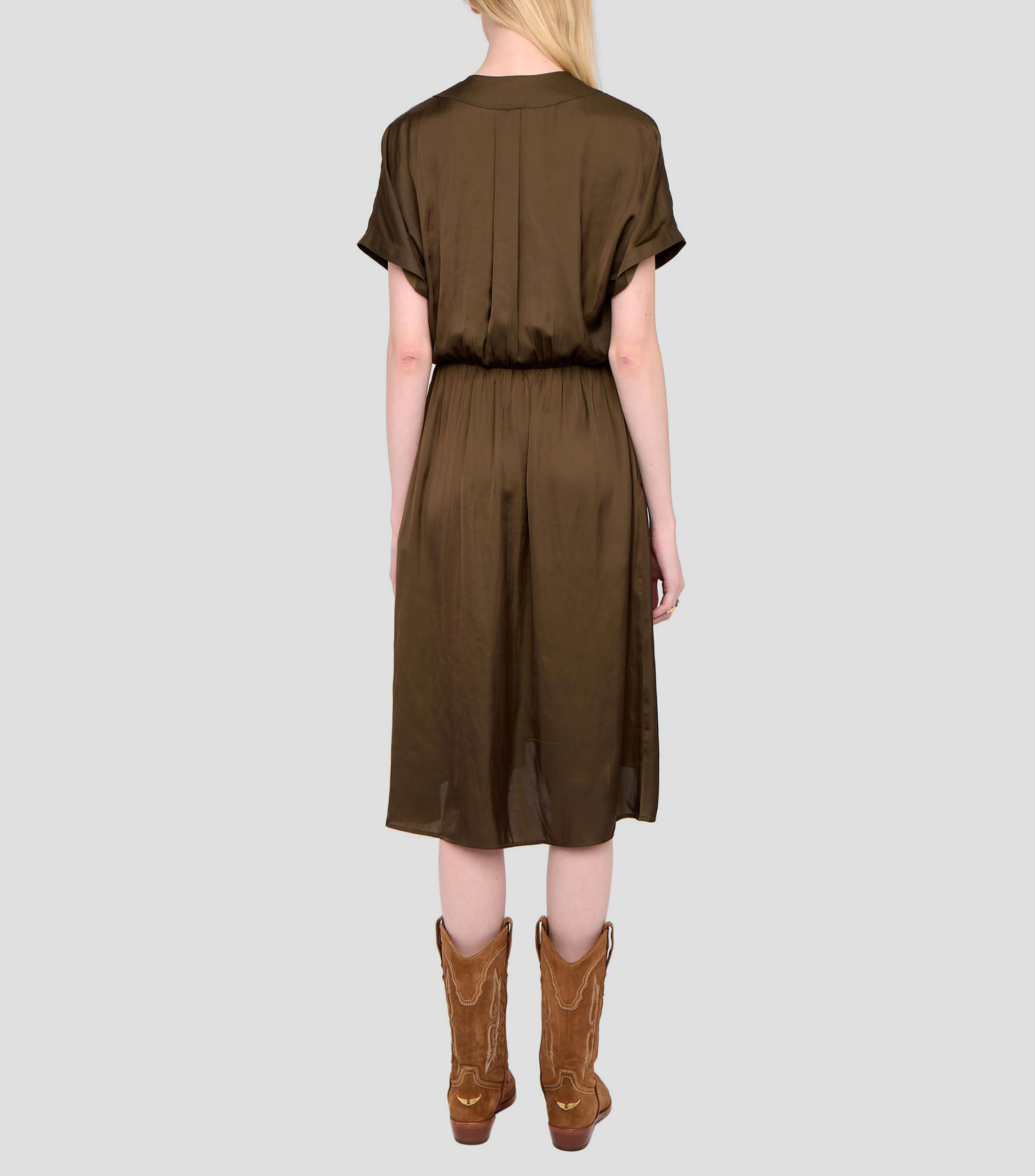Vestido largo liso Mujer