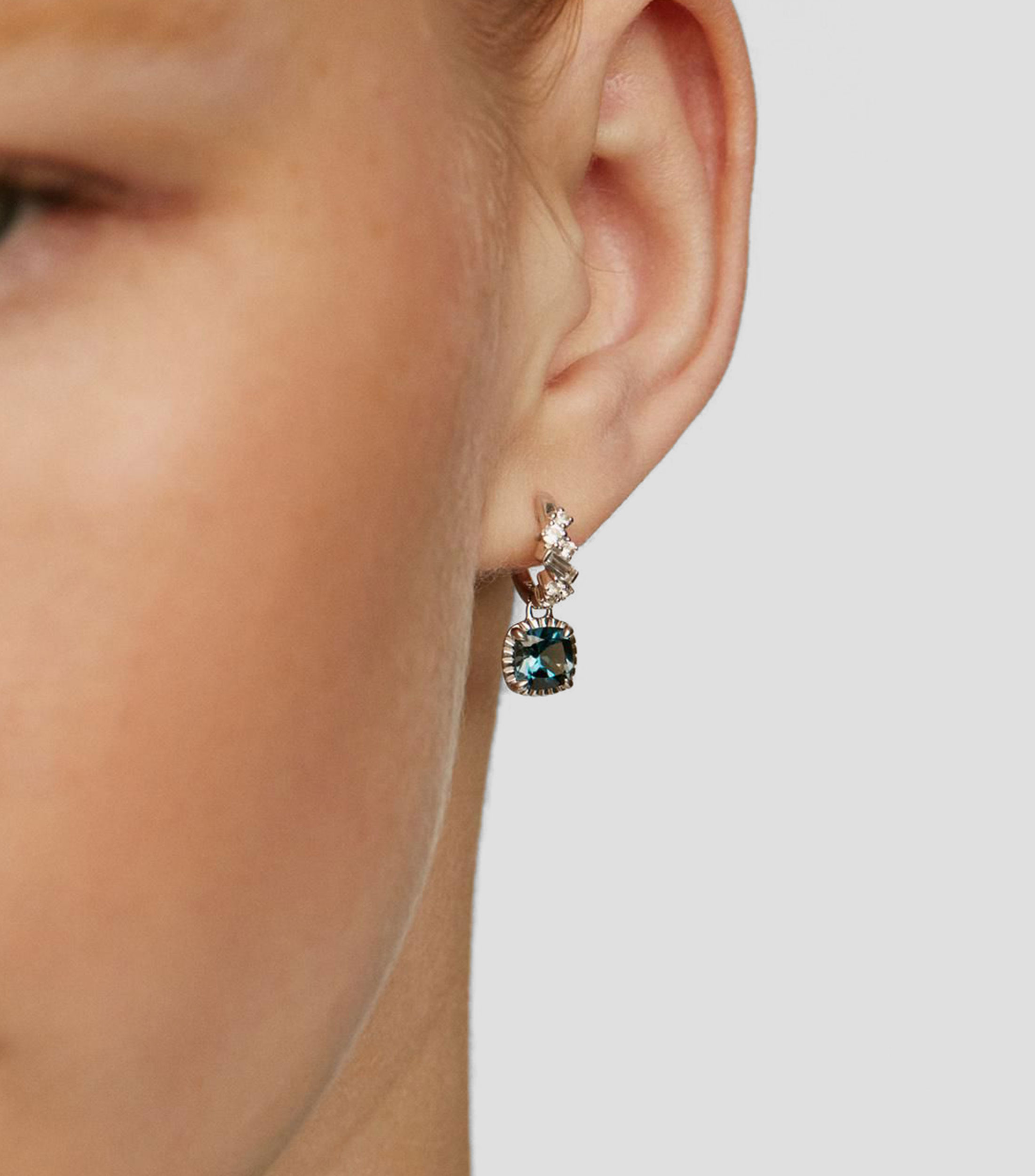 Pendientes plata .925 con topacios Mujer