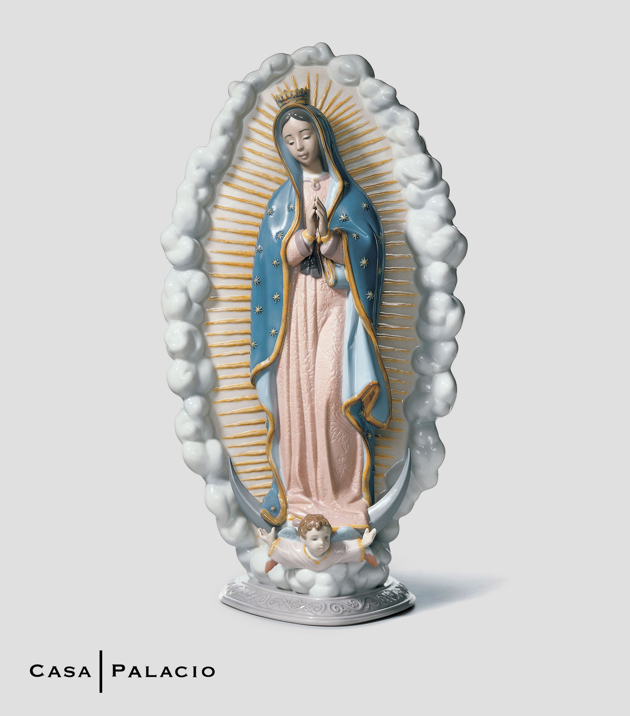 Figura Decorativa Nuestra Señora de Guadalupe en porcelana