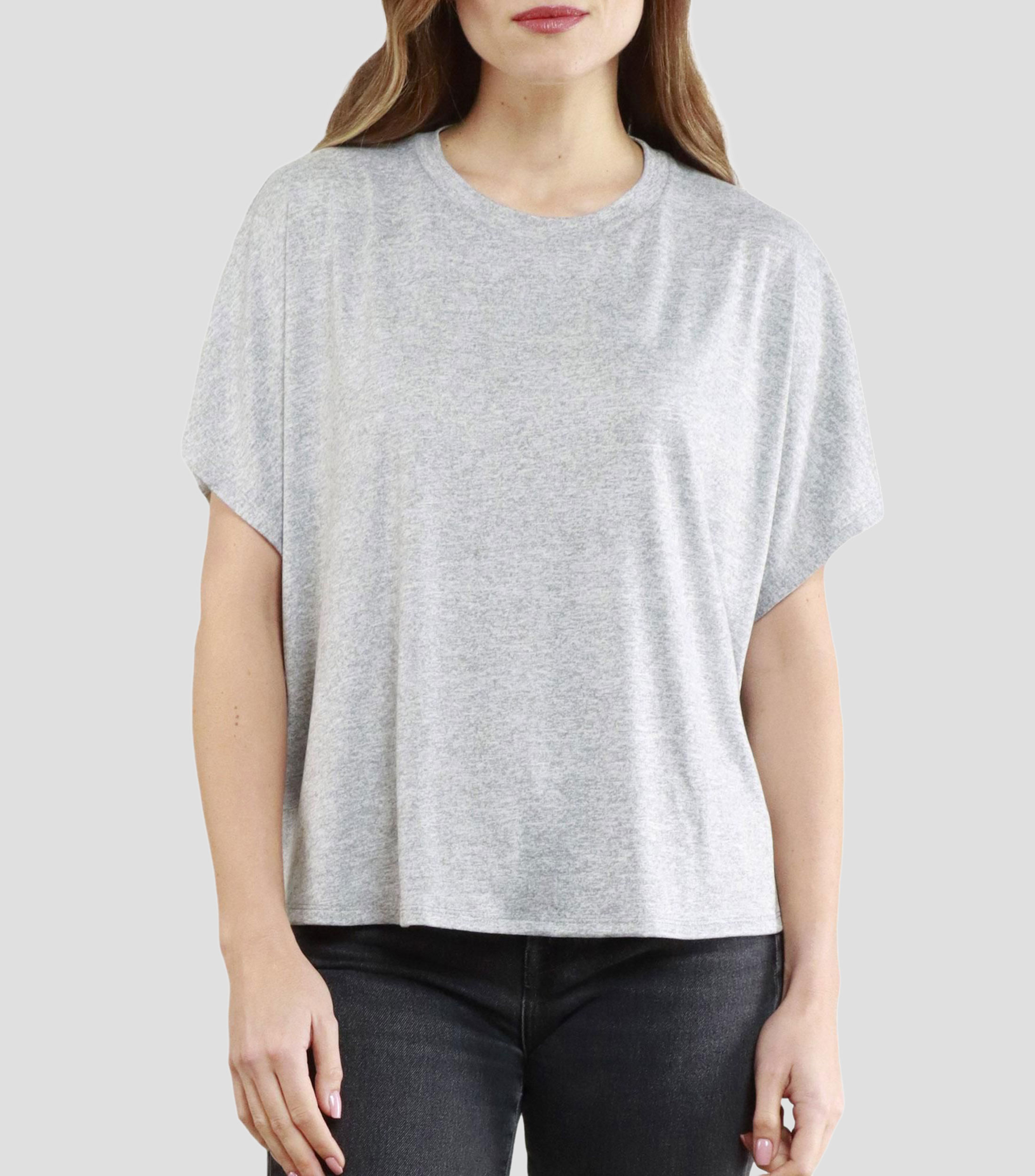 Blusa jaspeada de manga corta Mujer