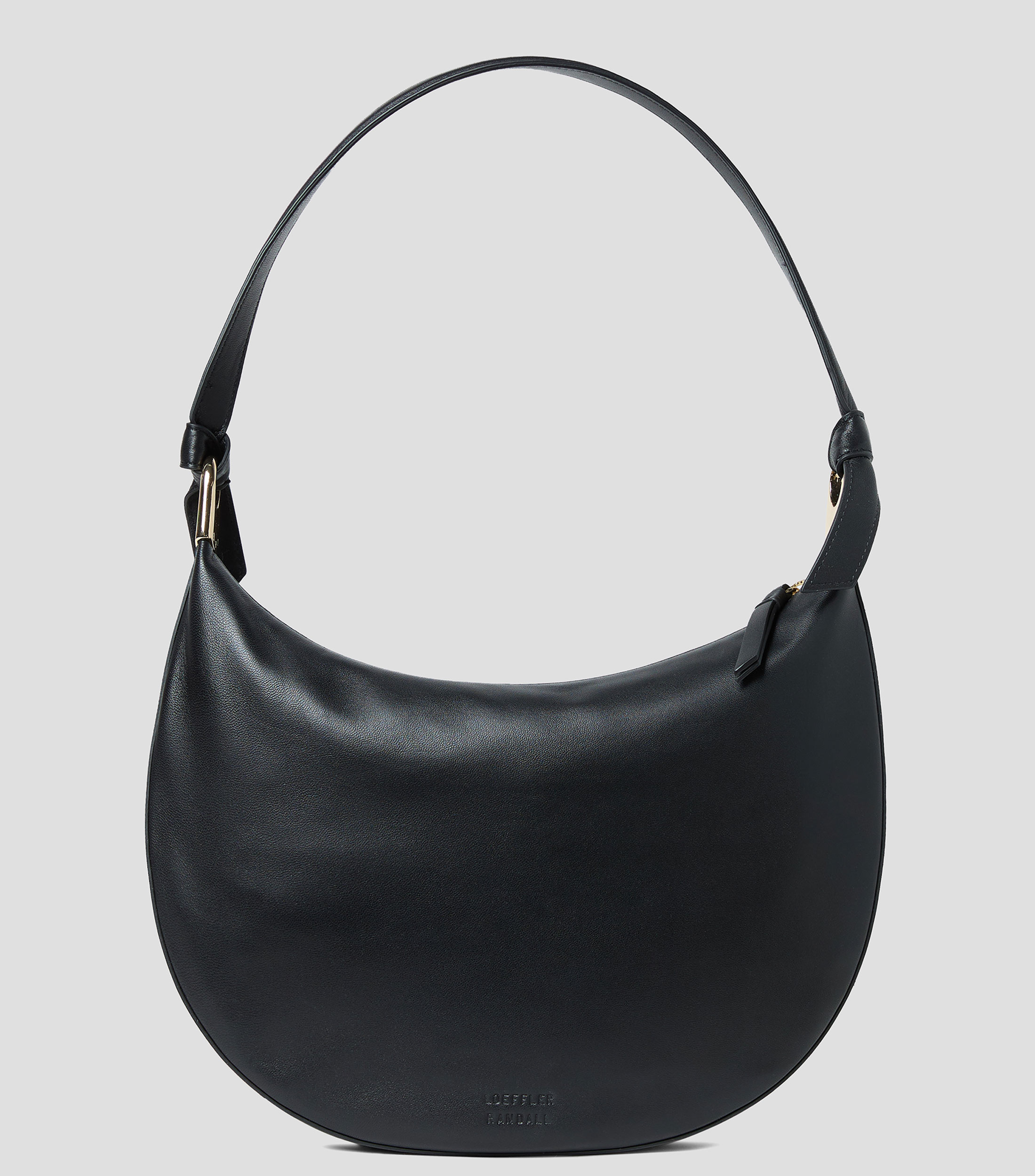 Bolsa shoulder negra en piel lisa Mujer