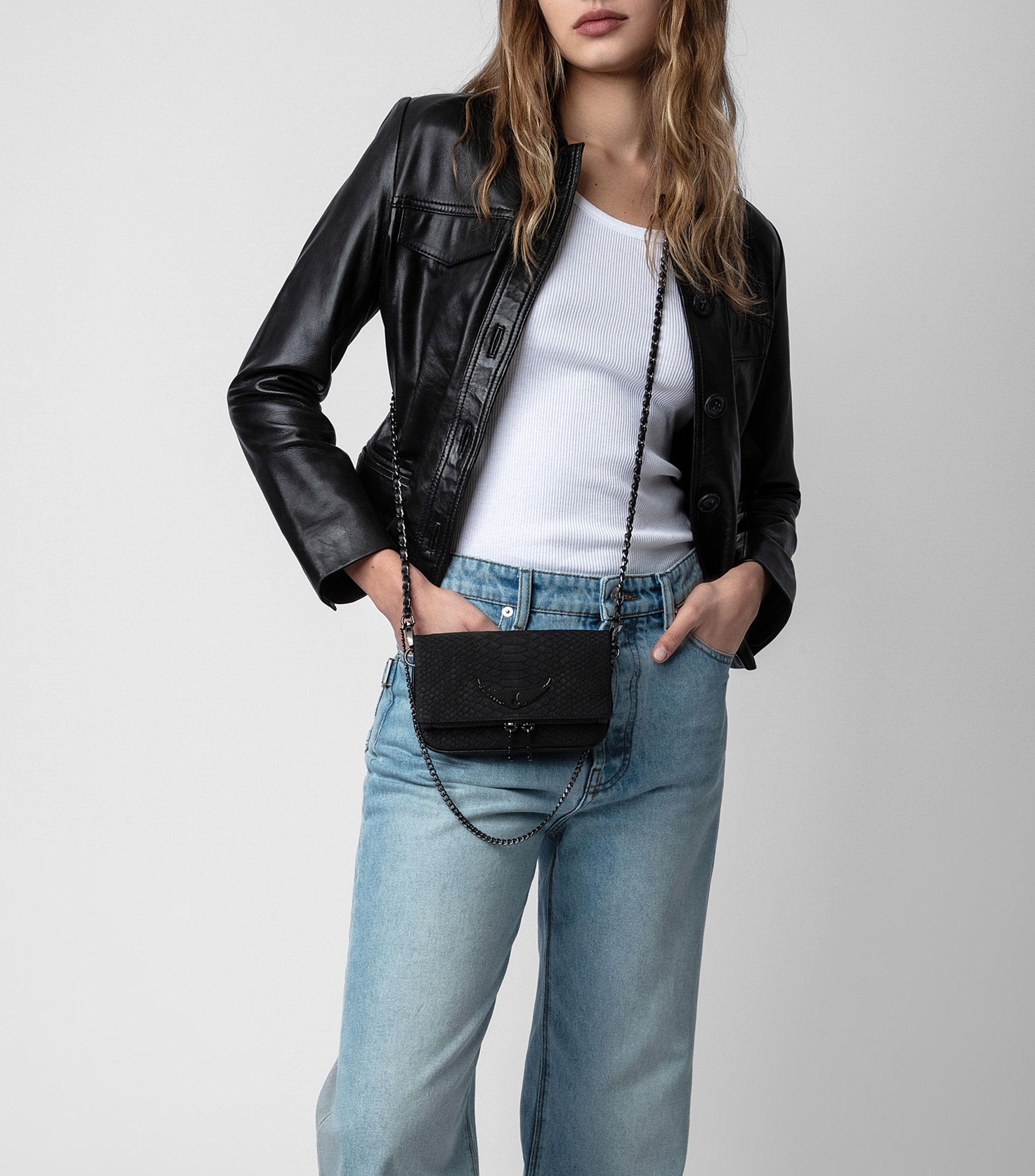 Bolsa crossbody en piel Rock Nano Soft Mujer