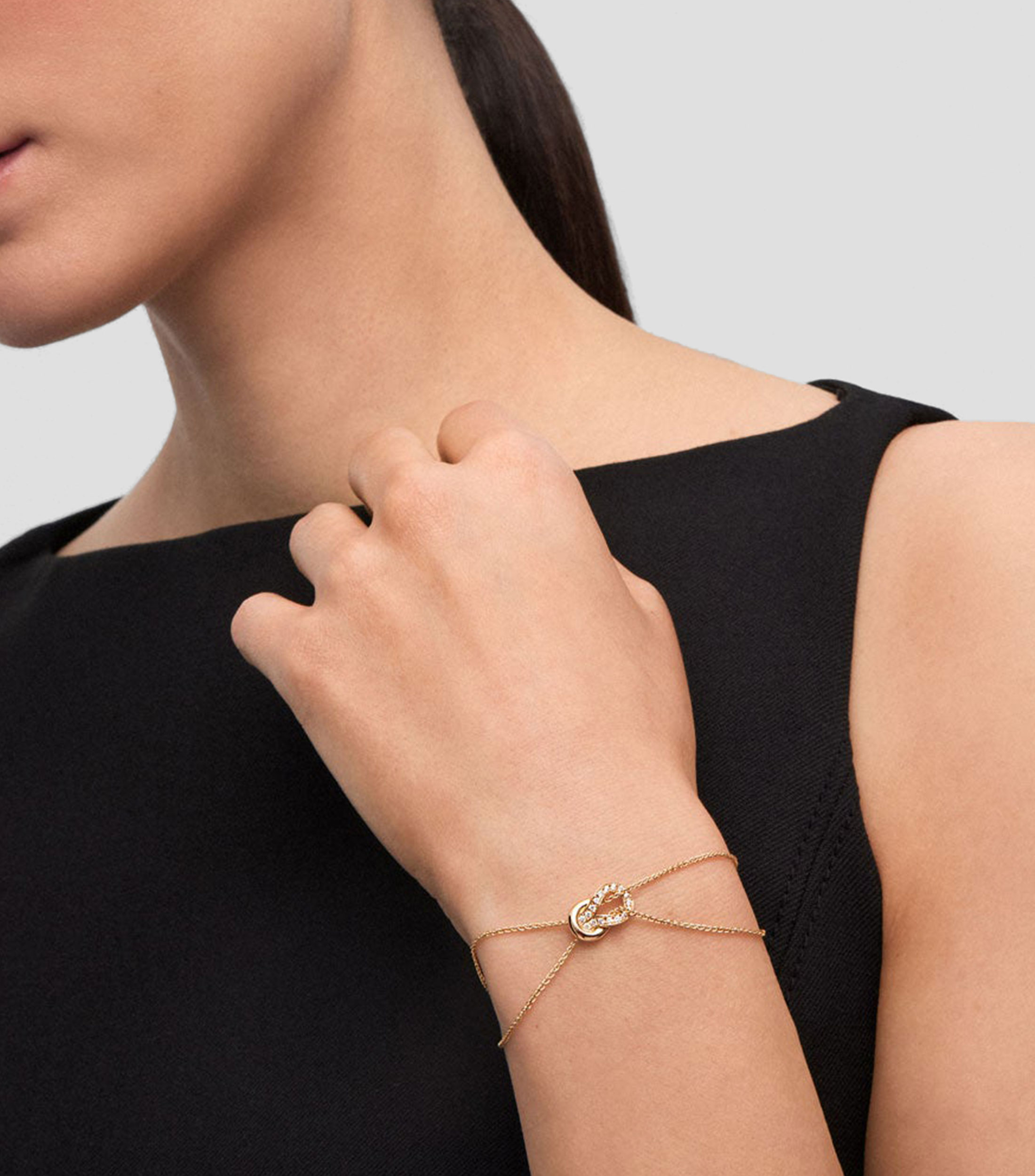 Pulsera en Oro de 18 Kilates Nudos de Suarez con diamantes Mujer