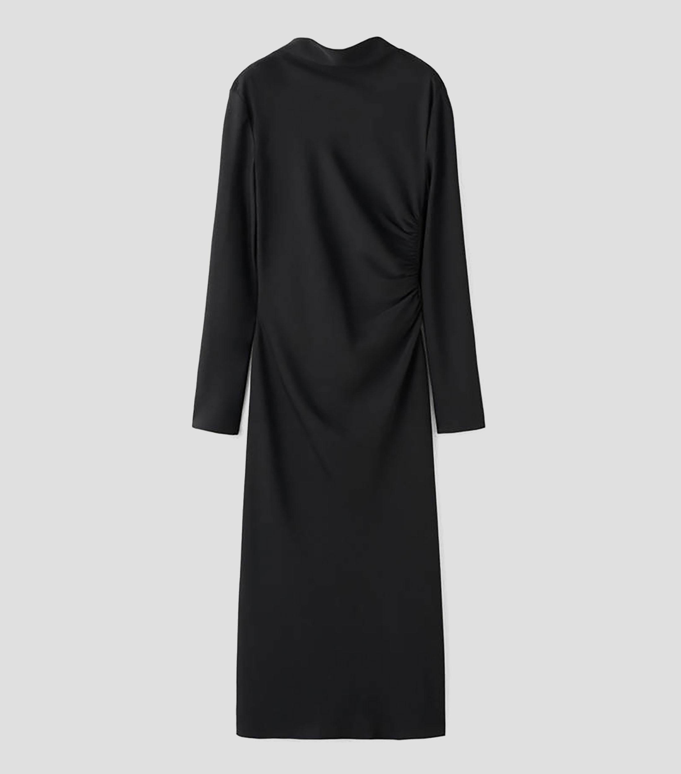 Vestido midi manga larga liso Mujer