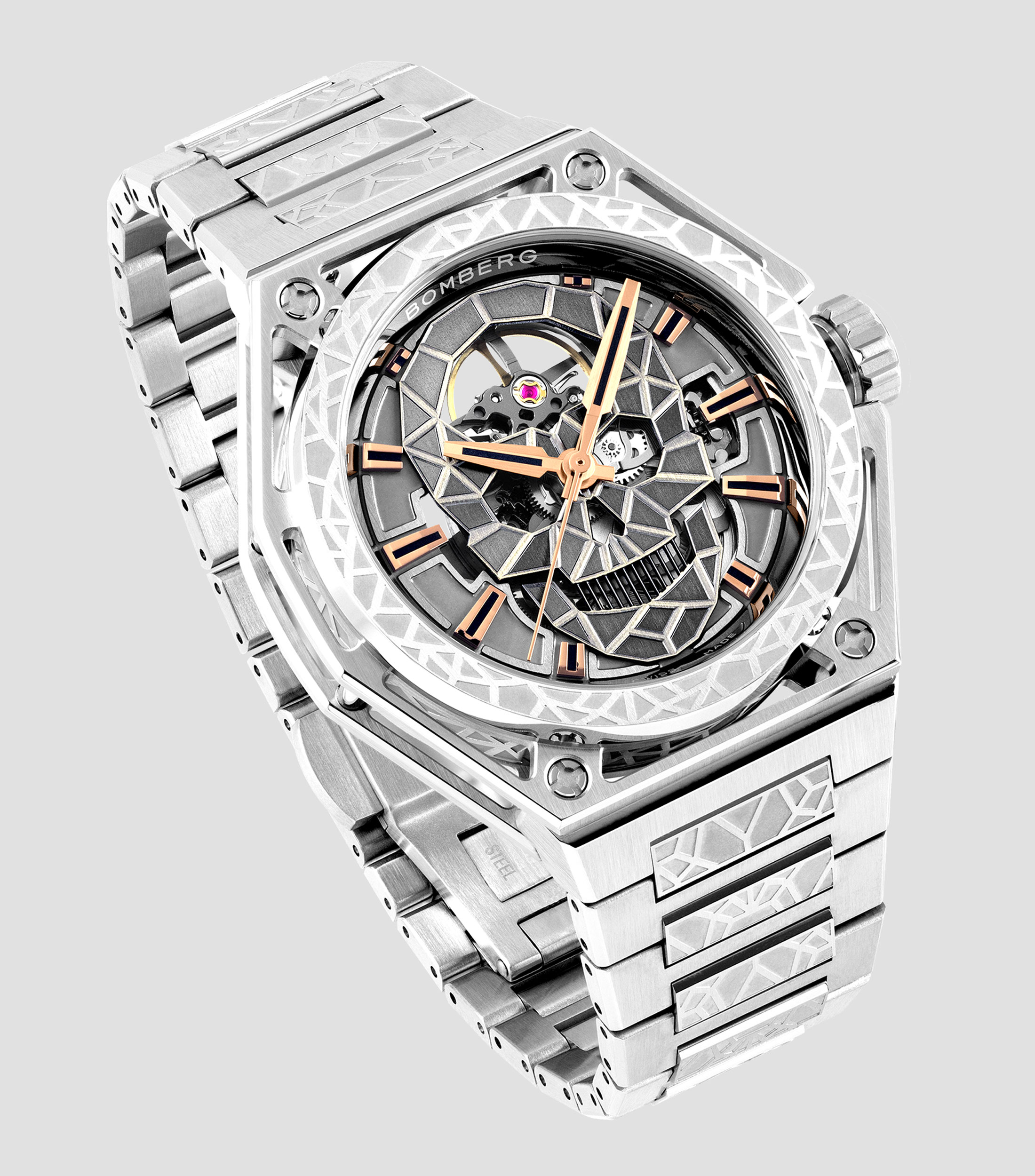 Reloj para Hombre Edge Abyss Skeleton Automatic Casual, Plateado