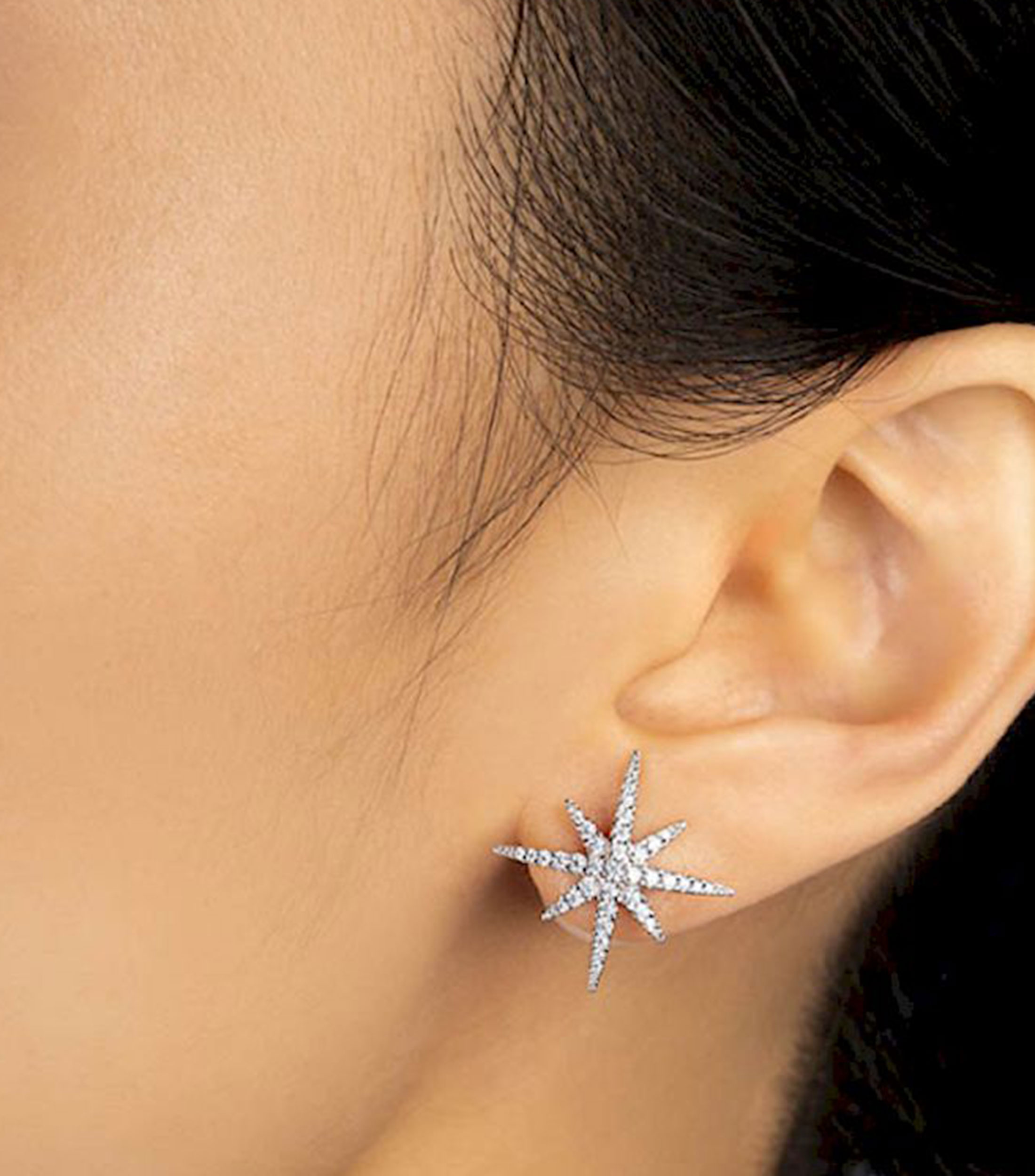 Aretes Meteorites con circonia cúbica y perla de agua dulce Mujer