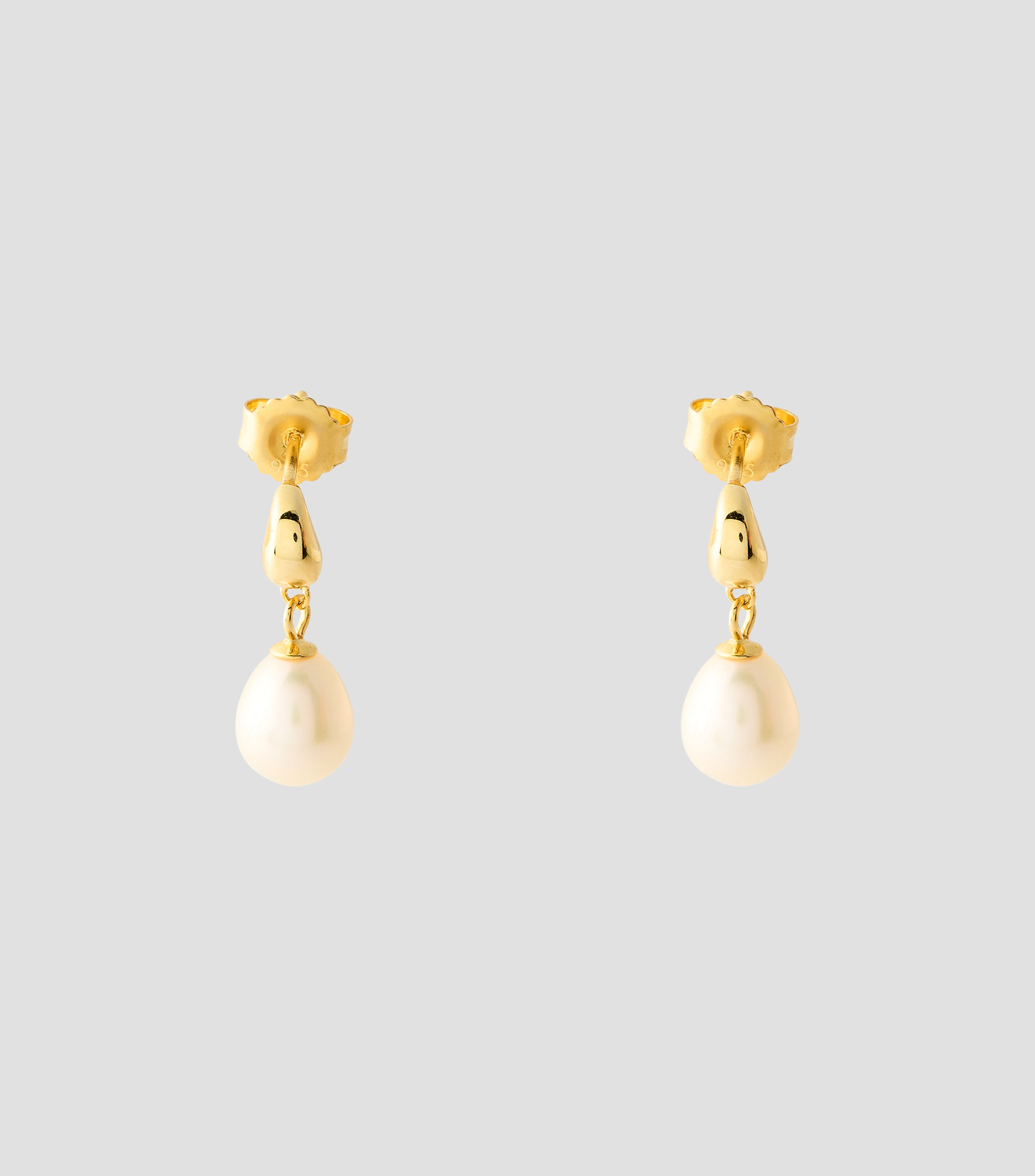 Aretes gota con perla Mujer