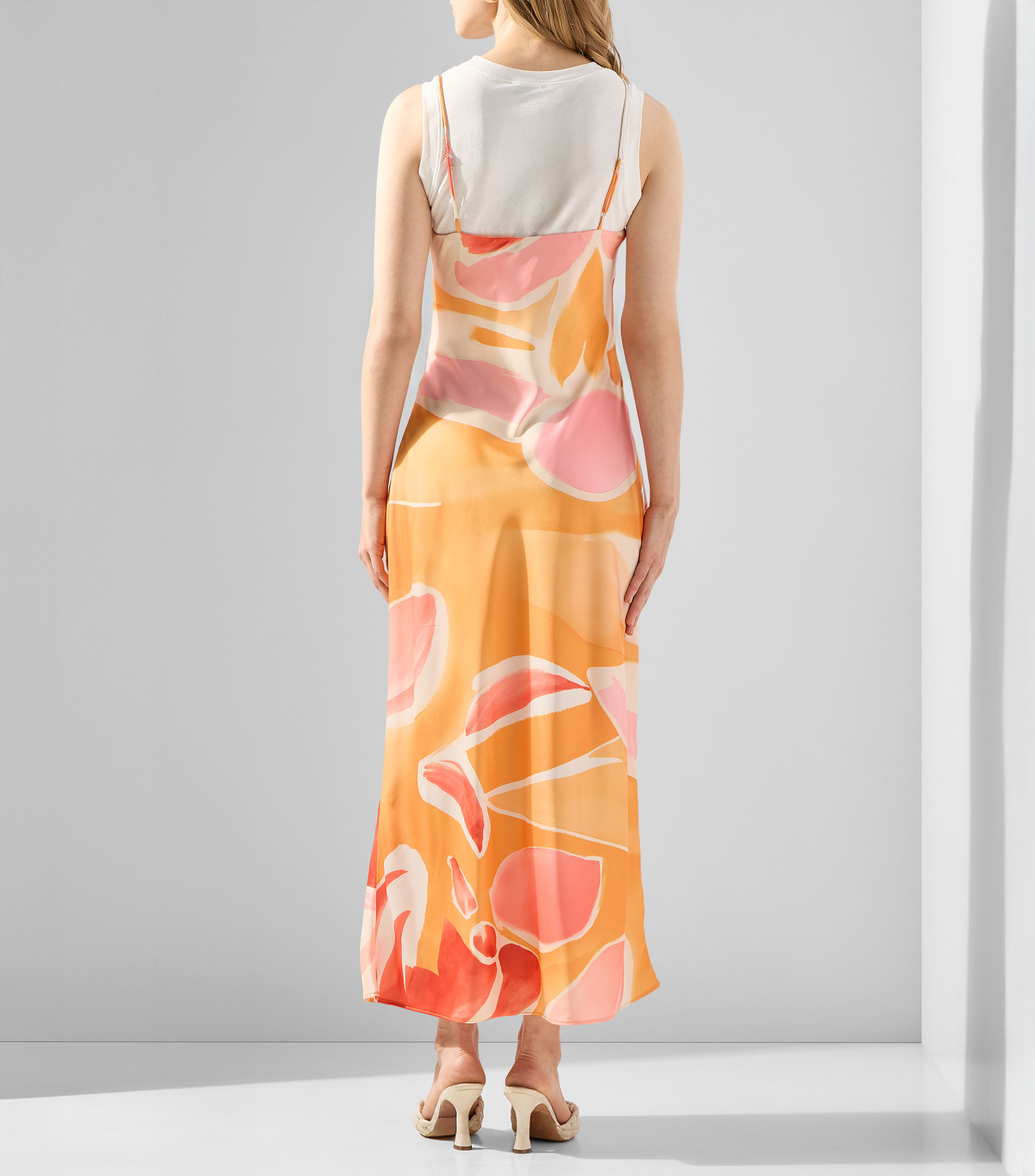 Vestido largo estampado Mujer