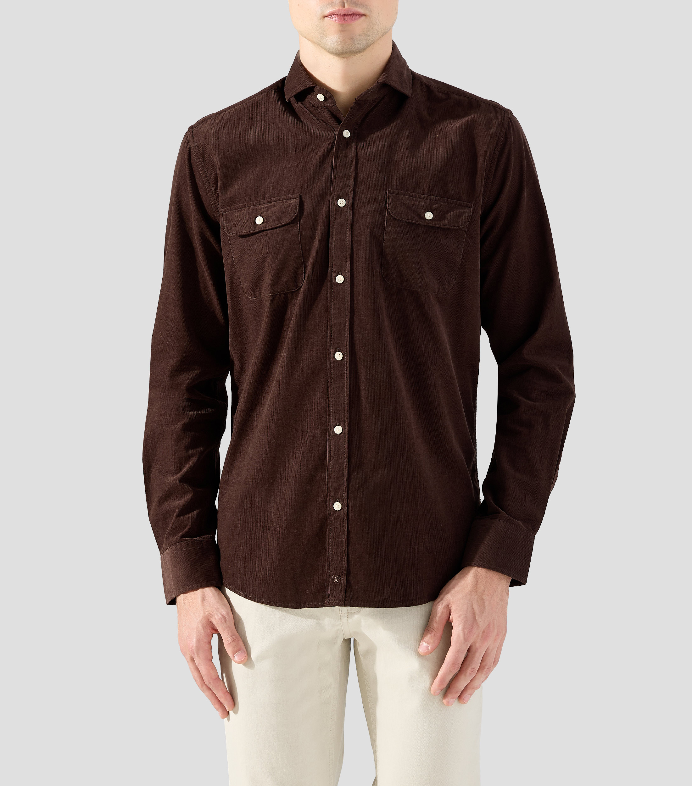 Camisa lisa manga larga Hombre