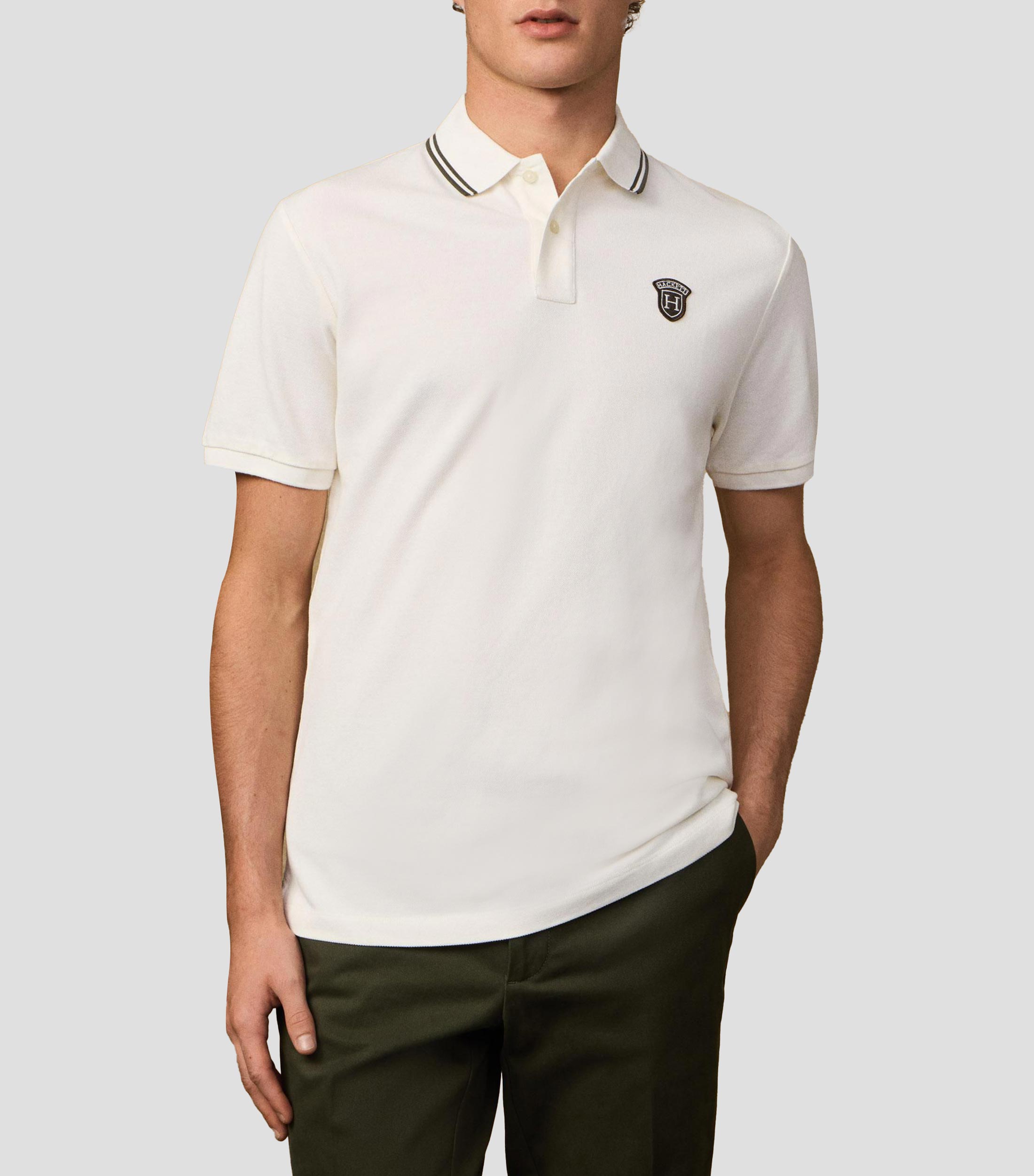 Playera tipo polo manga corta lisa Hombre