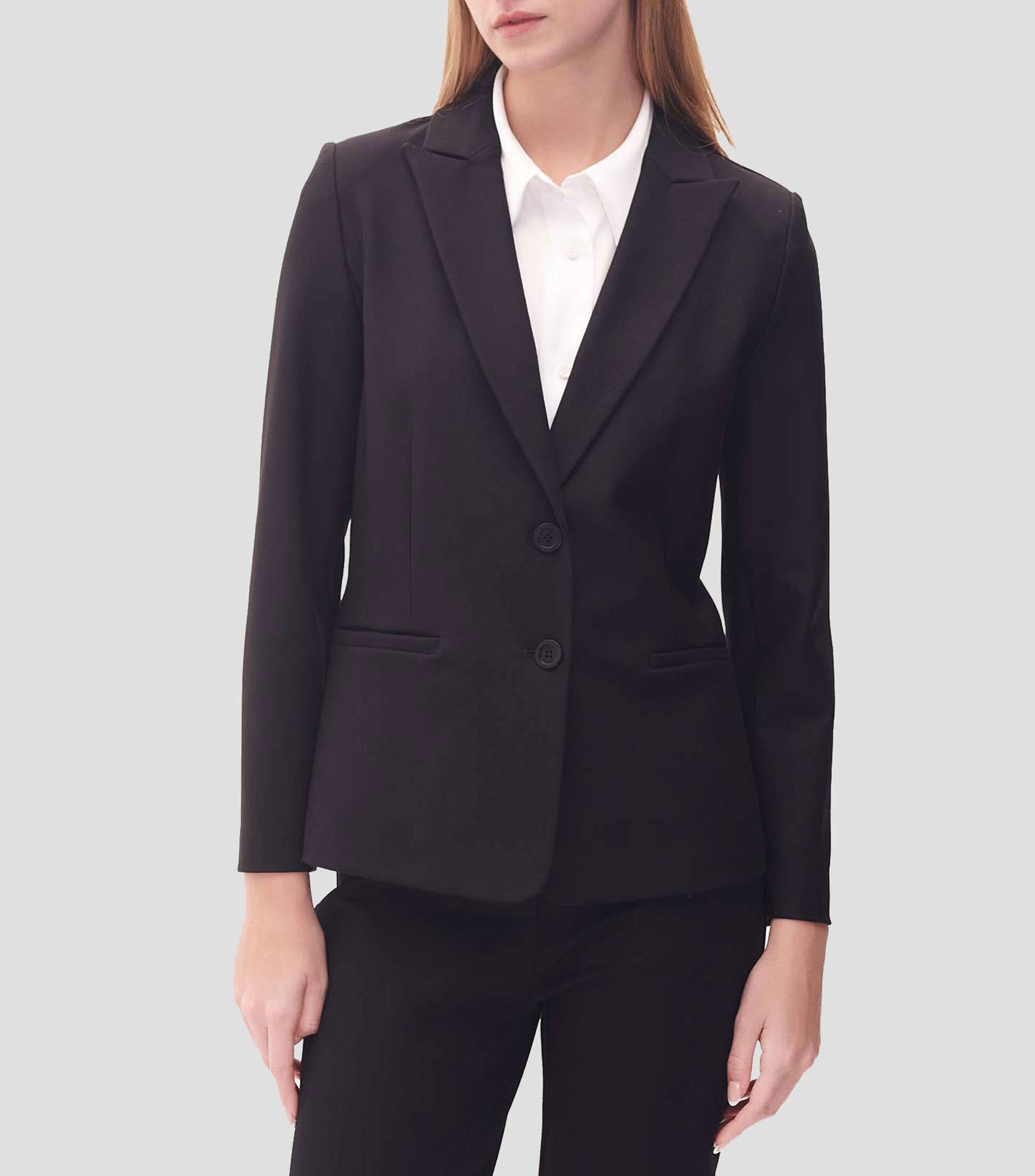 Blazer Negro de Punto Corte Frances Mujer