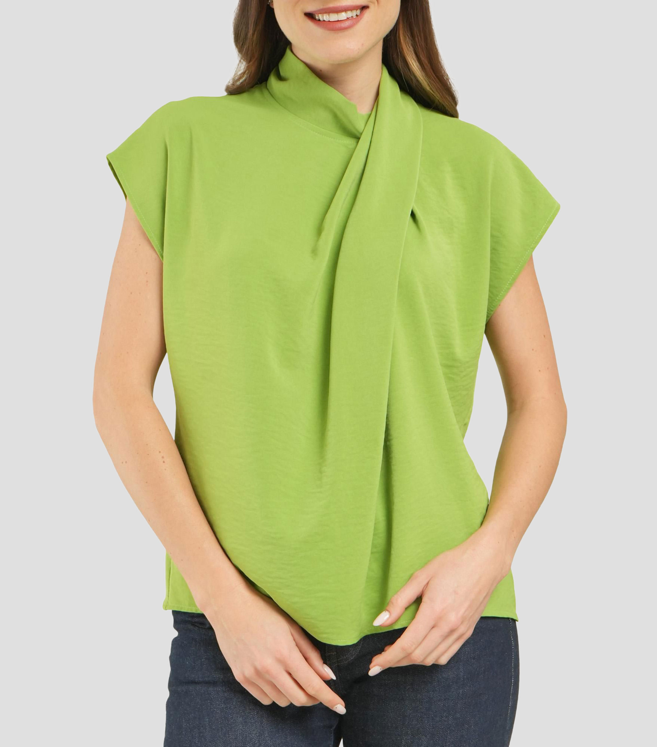 Blusa lisa manga corta Mujer