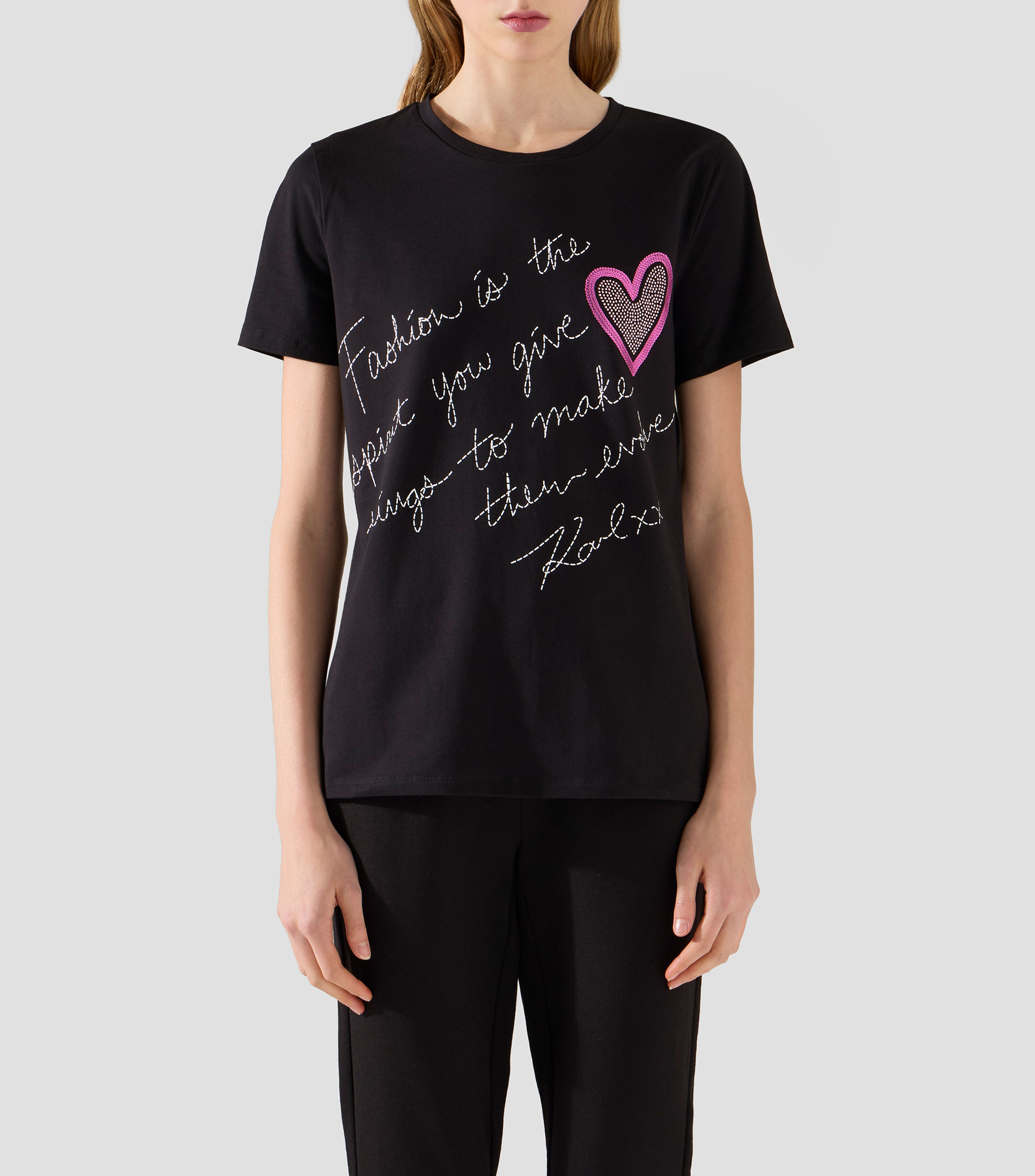 Playera cuello redondo manga corta estampado Mujer