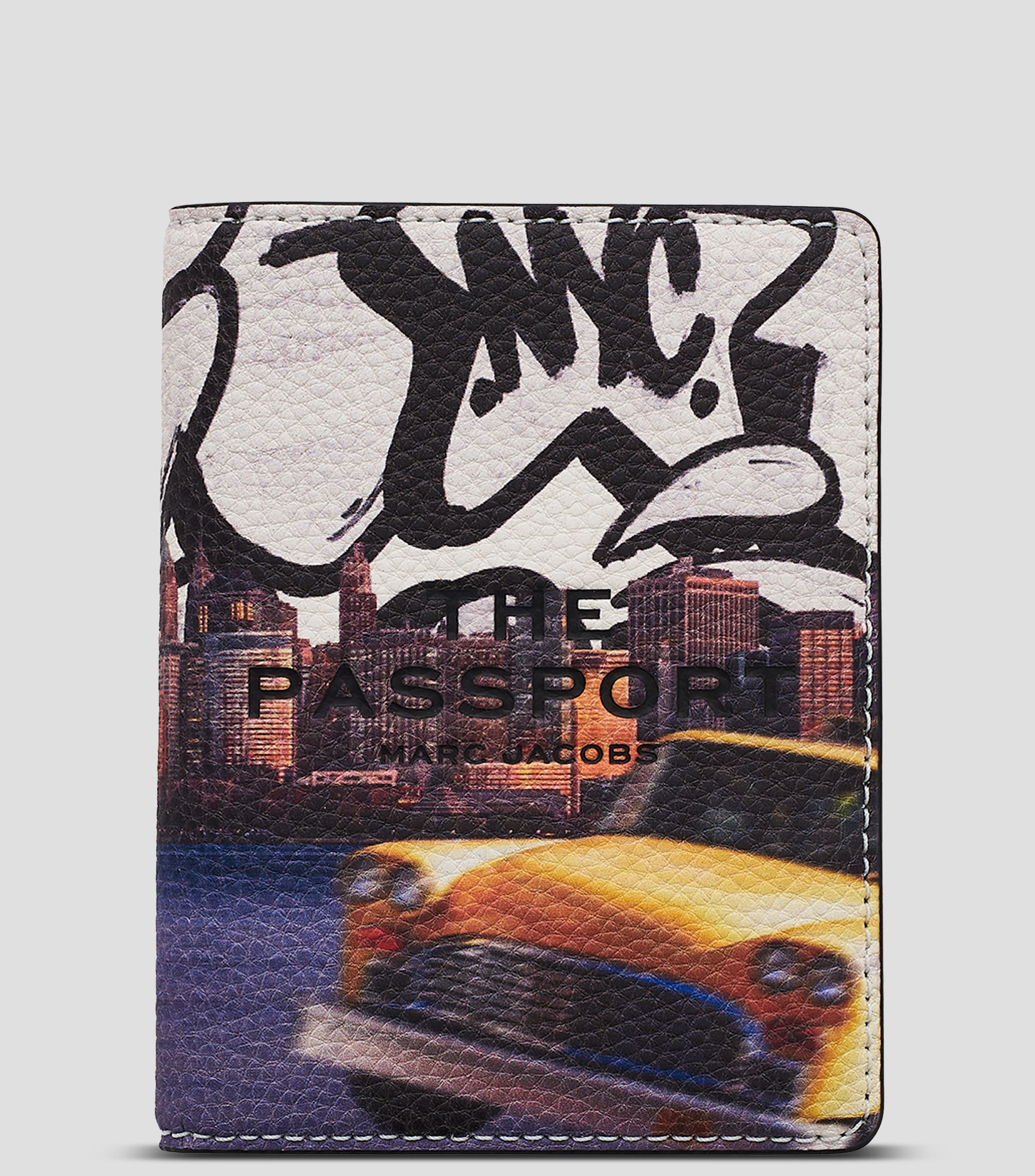 Portapasaporte multicolor en piel City Capsule New York estampado Mujer