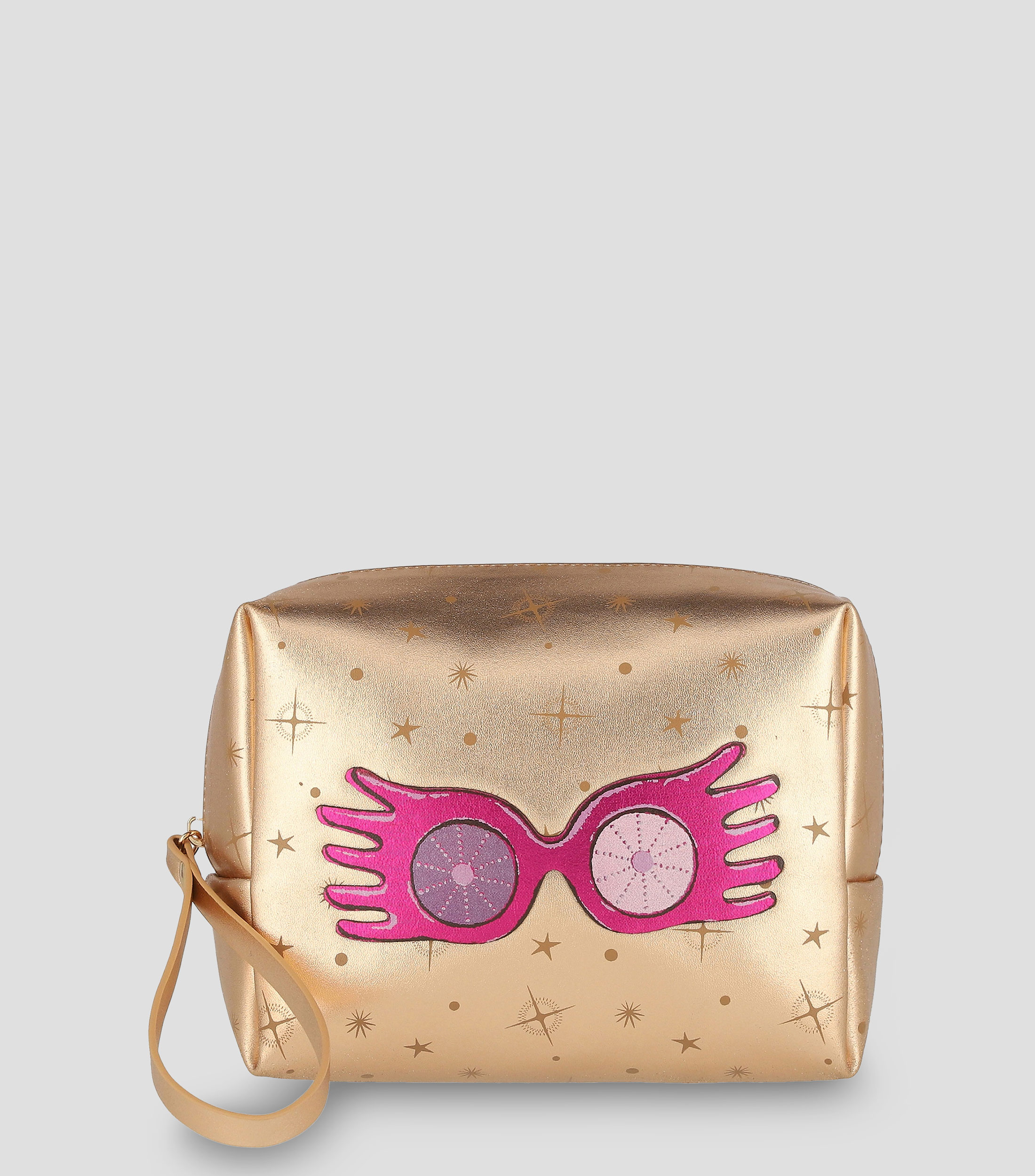 Cosmetiquera dorada estampada Niña